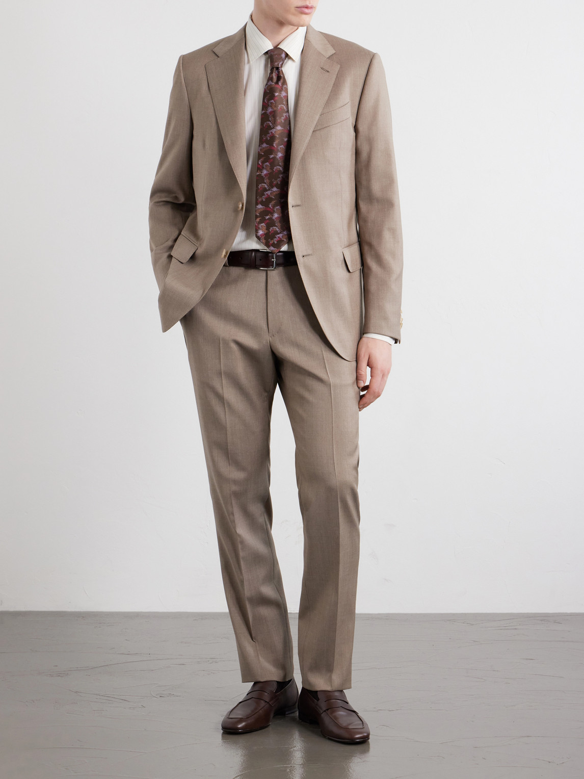 Straight-Leg Wool Suit Trousers