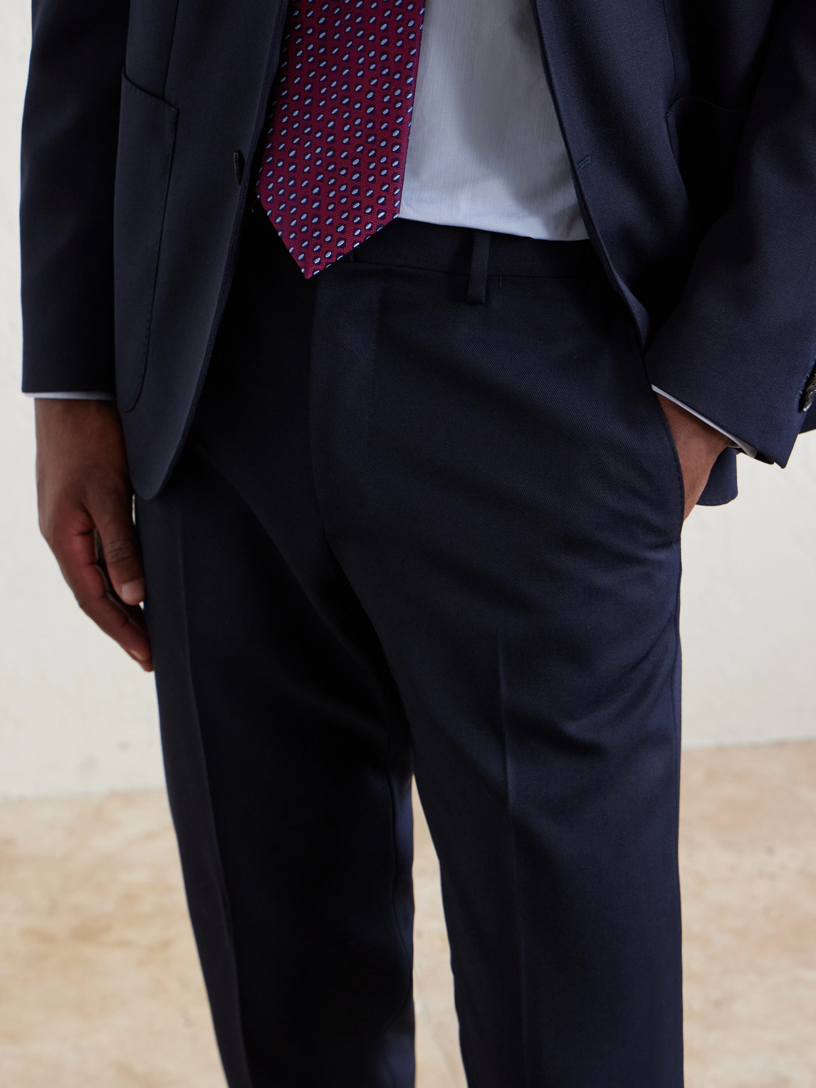 Straight-Leg Twill Suit Trousers