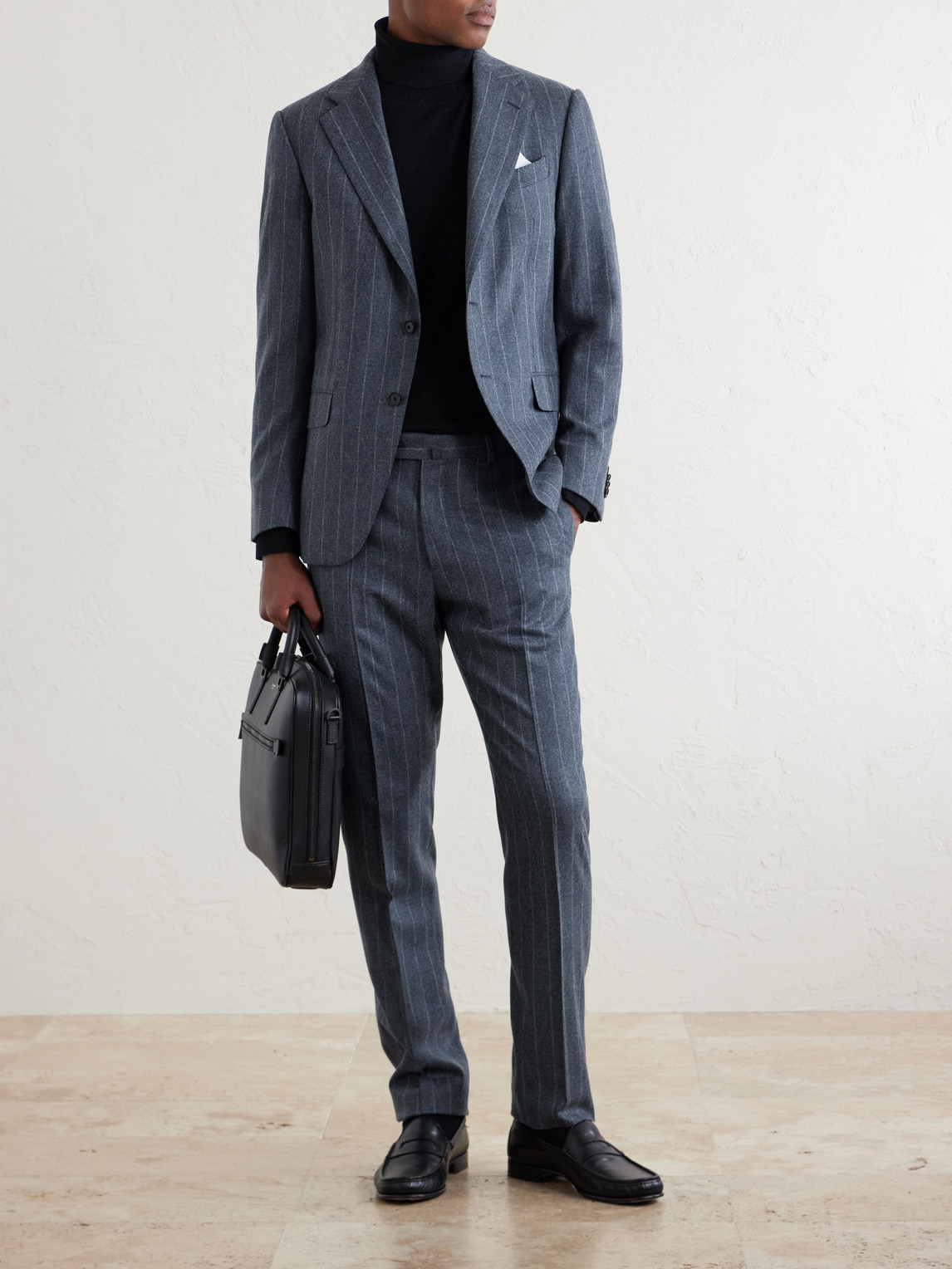 Pinstripe Wool And Cashmere-Blend Suit Trousers
