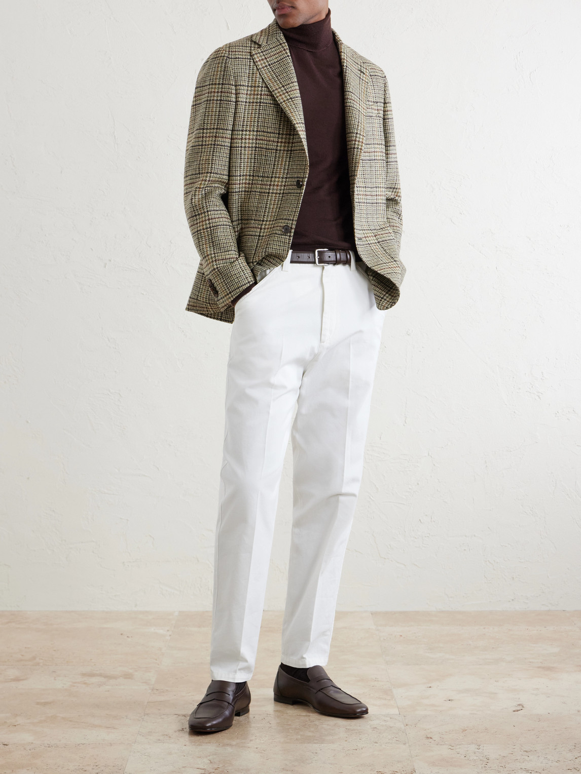Butterfly Checked Wool Blazer
