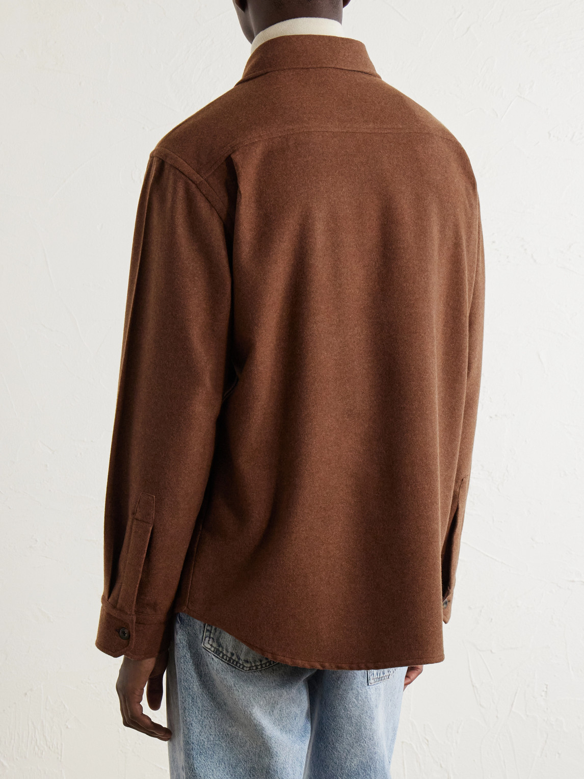 Houndstooth Brushed Wool Overshirt