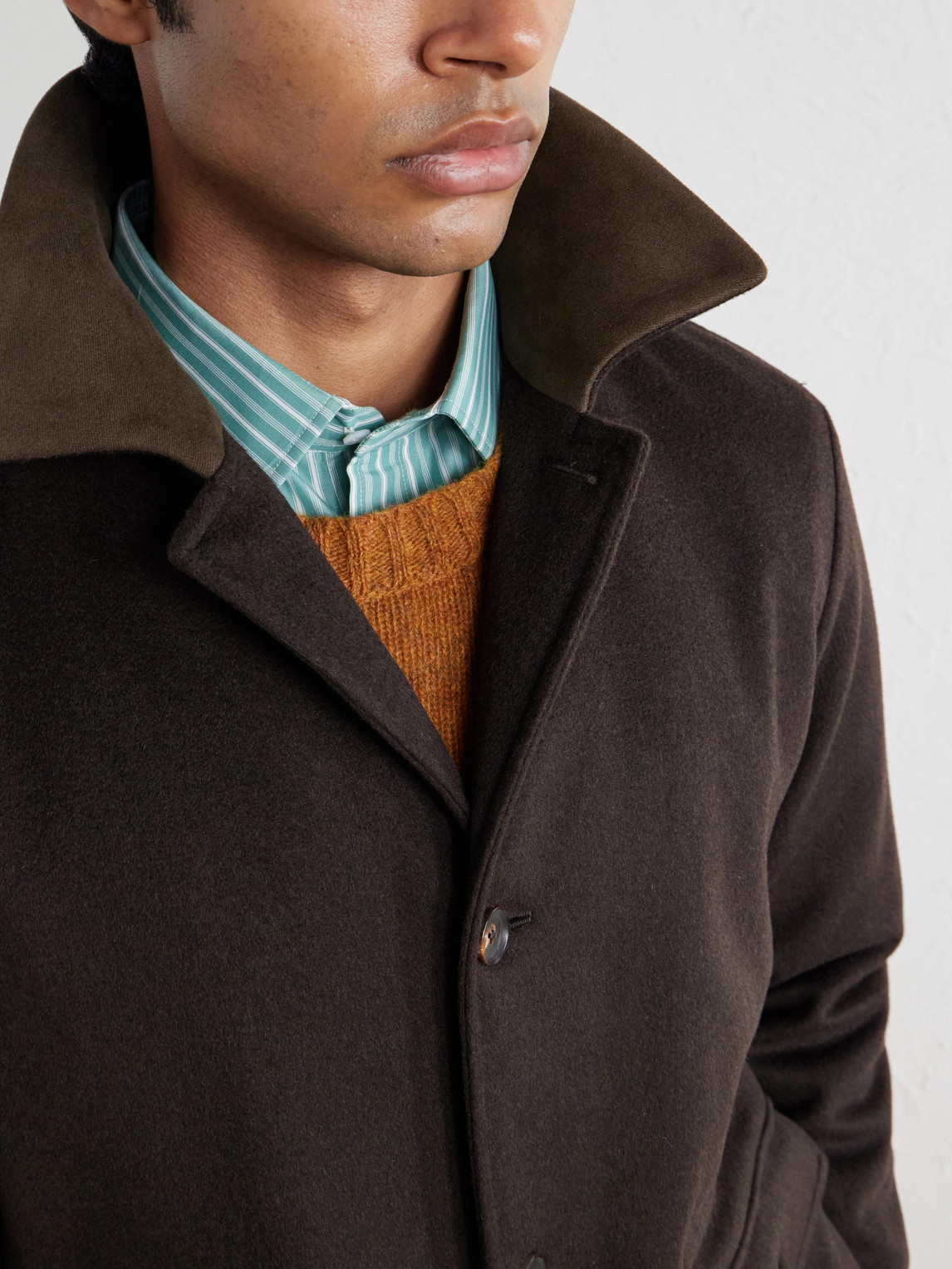 Dalila Suede-Trimmed Wool Jacket
