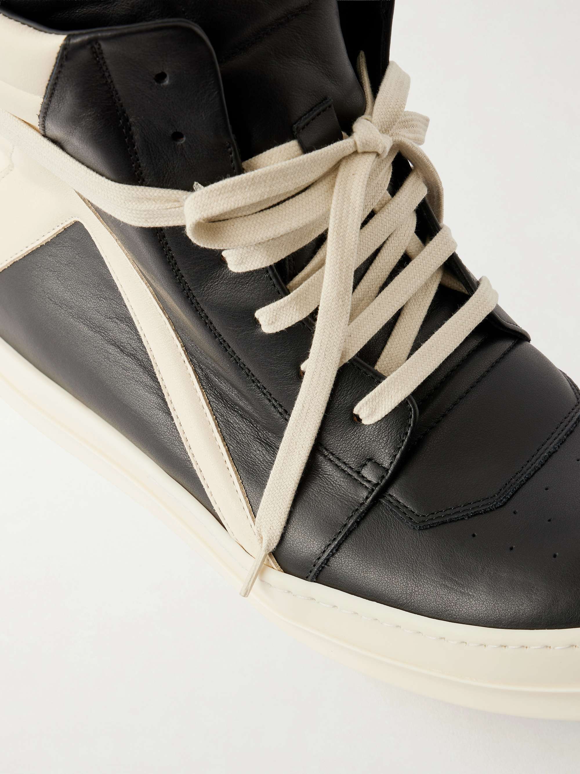 RICK OWENS Geobasket Panelled Leather and Rubber Sneakers for Men