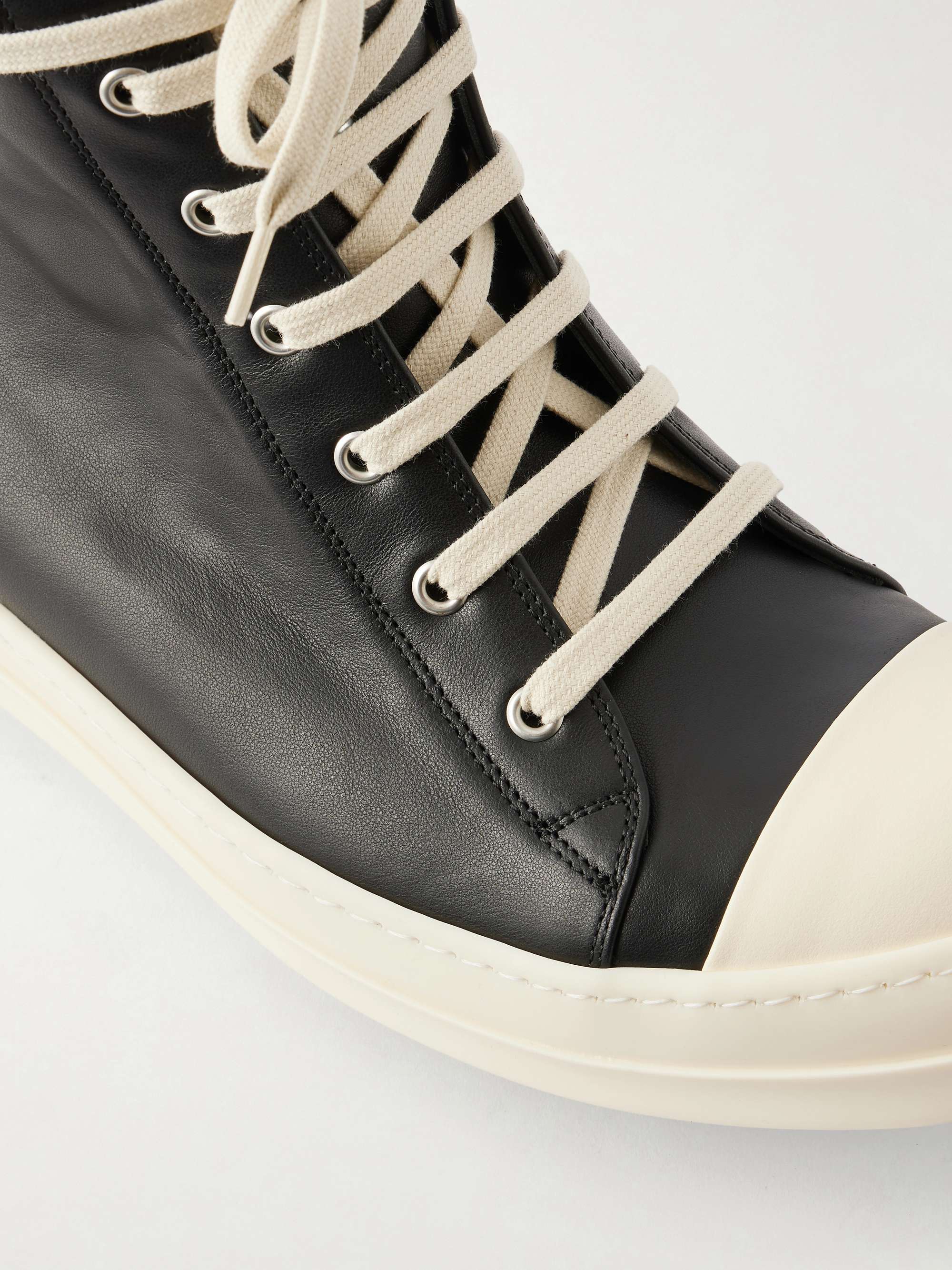 RICK OWENS Ramones Full-Grain Leather and Rubber Sneakers for Men
