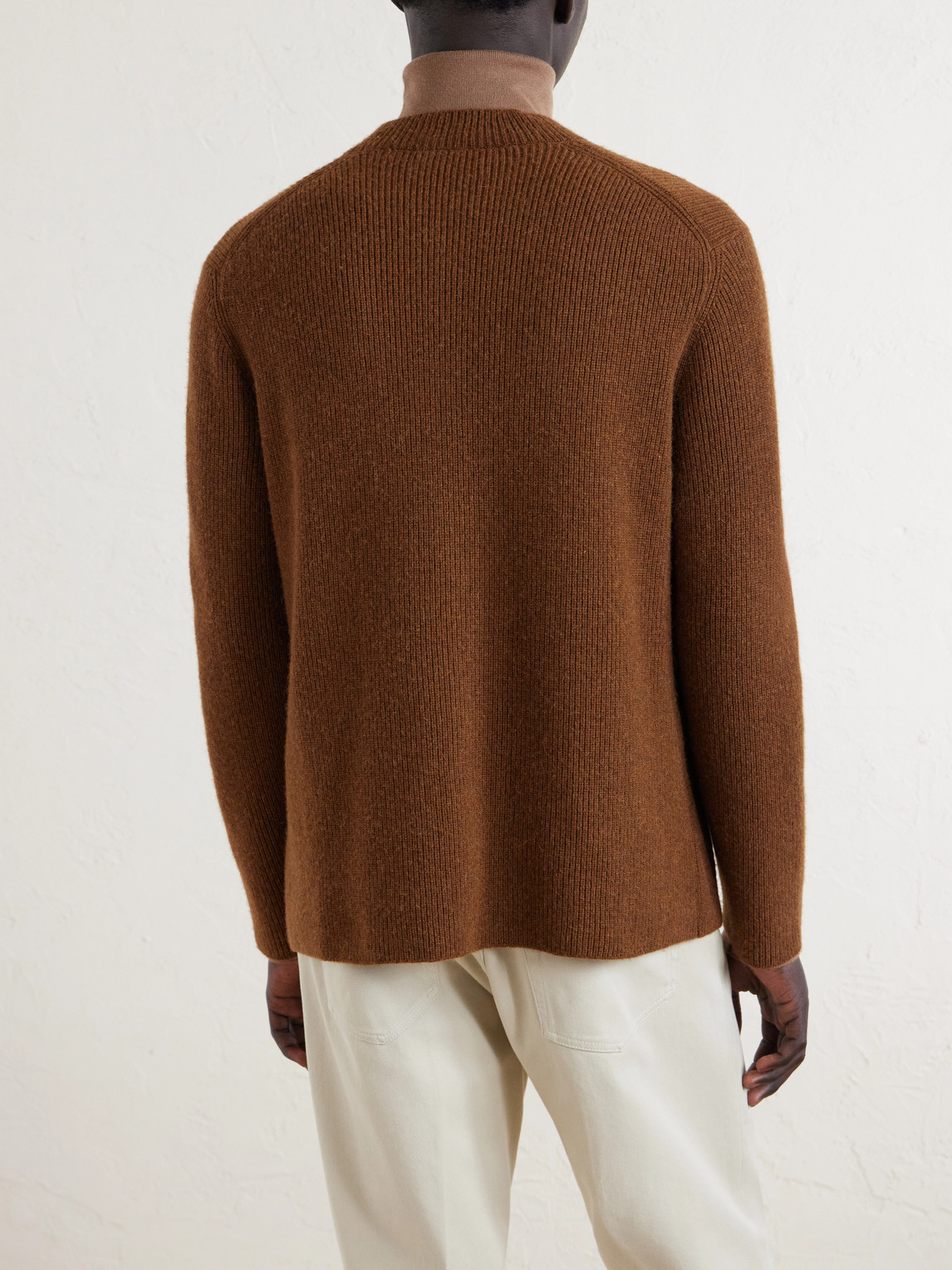Camel Wool, Wool And Cashmere-Blend Cardigan