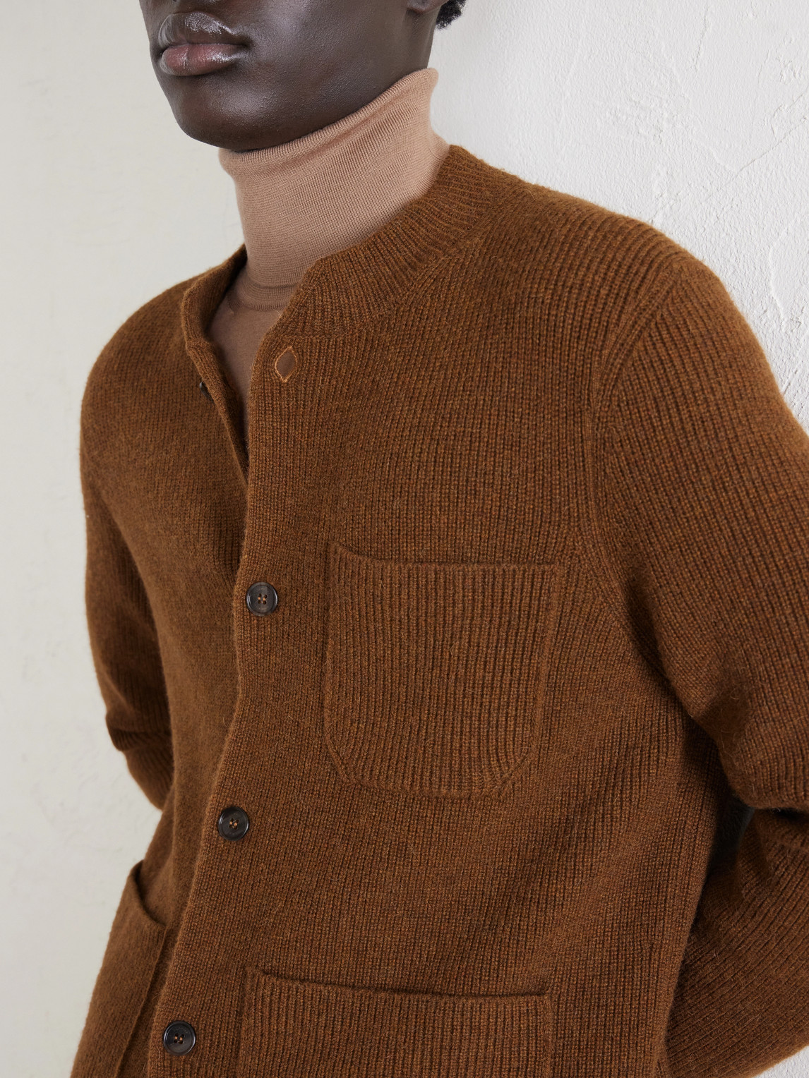 Camel Wool, Wool And Cashmere-Blend Cardigan
