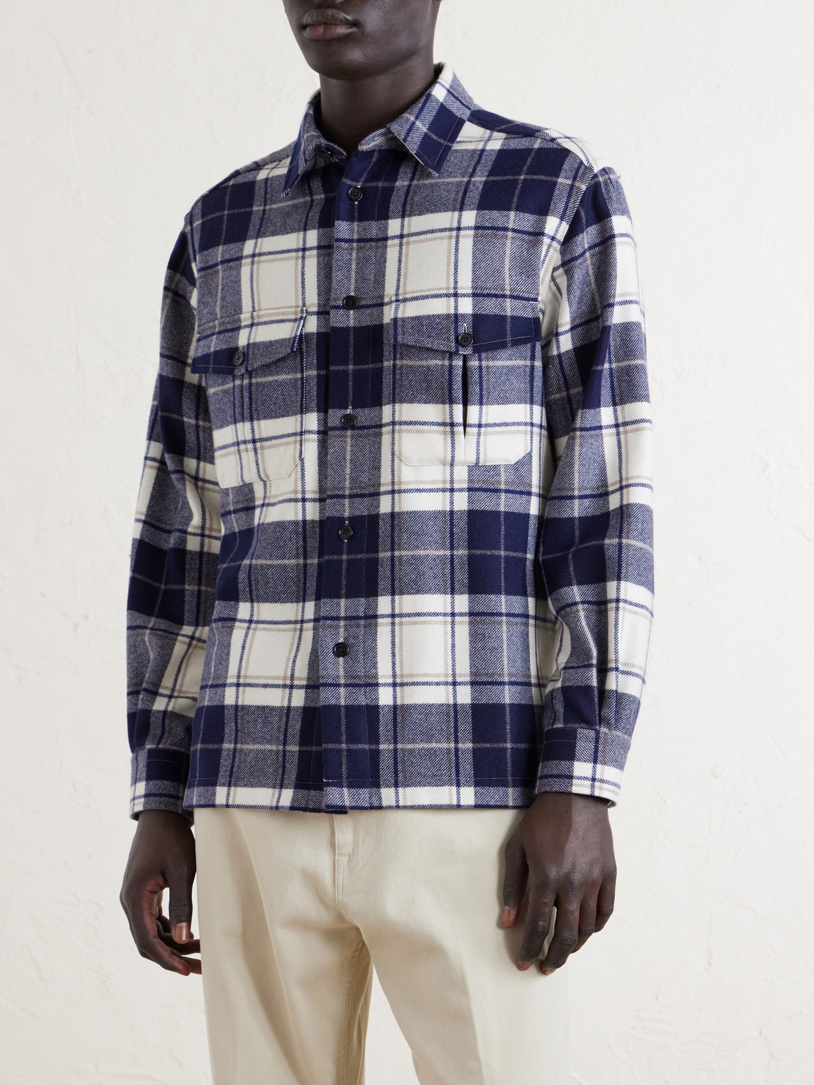 Checked Cashmere Overshirt