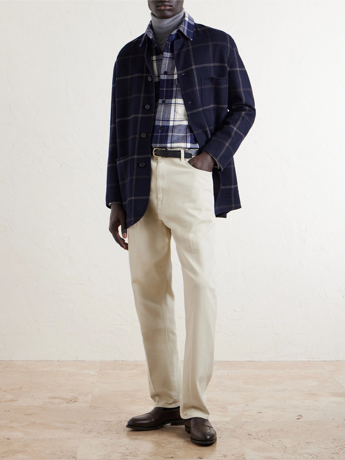 Checked Cashmere Overshirt