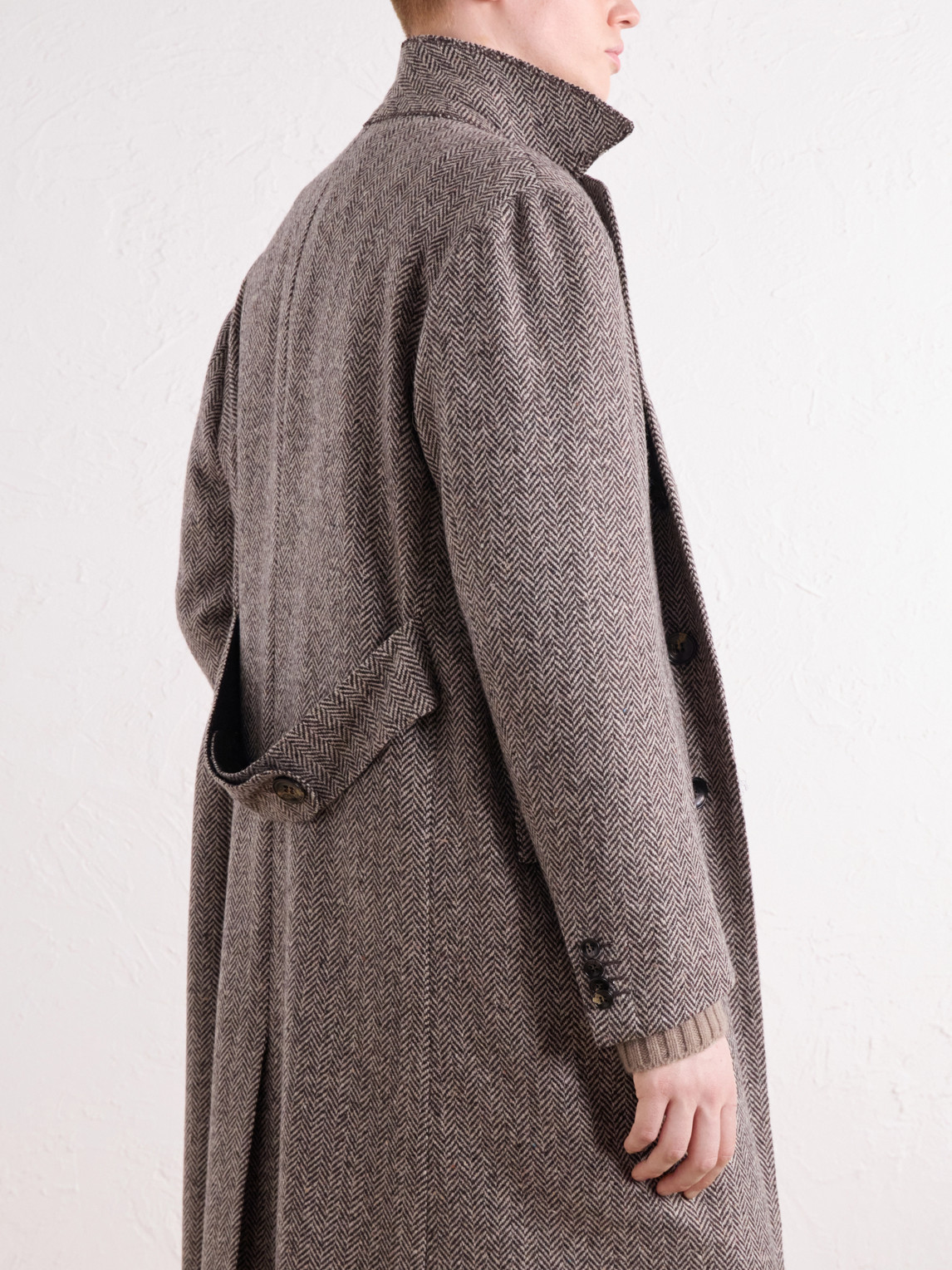 Herringbone Cashmere And Wool-Blend Coat