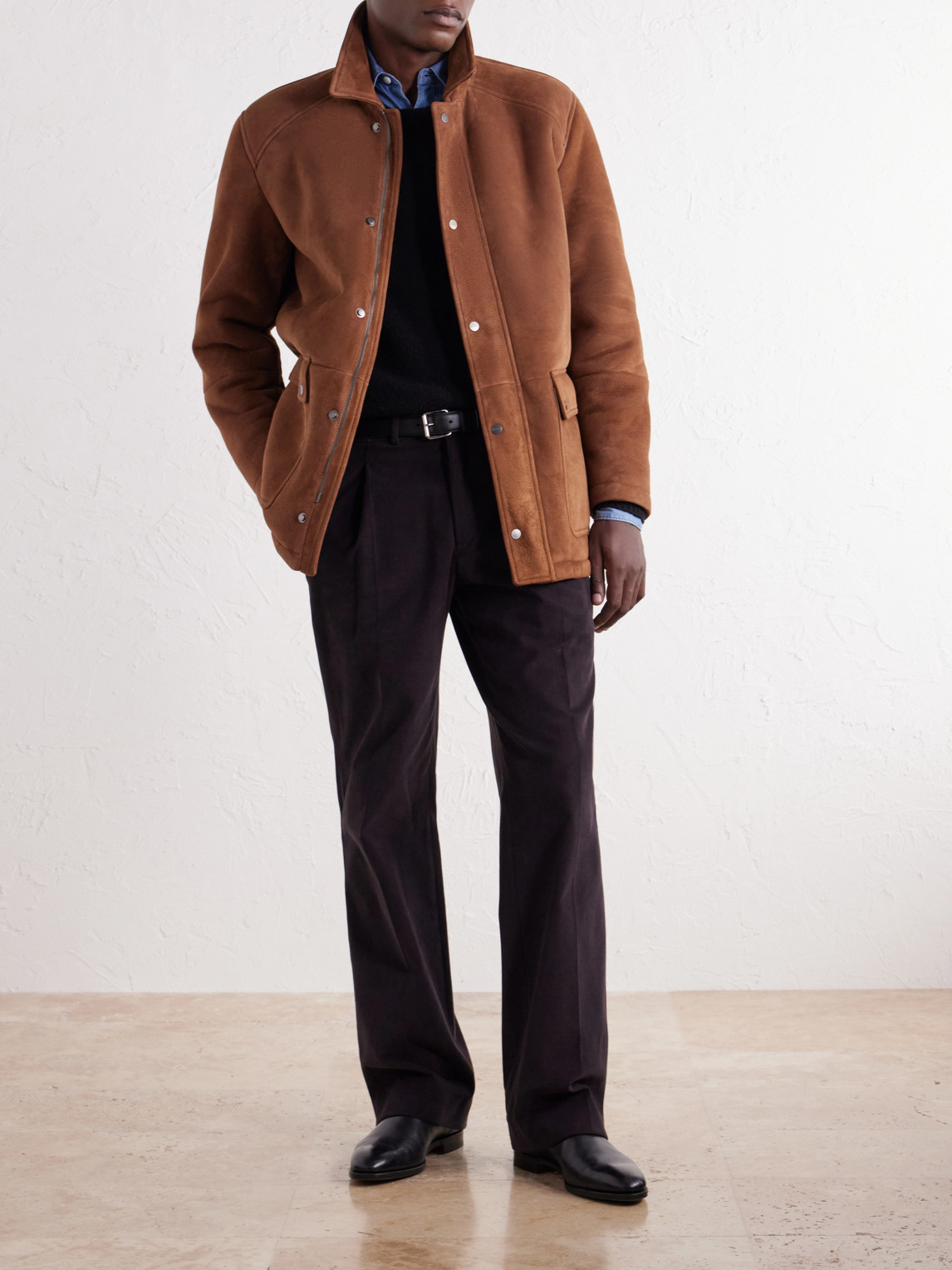 Panelled Shearling Field Jacket