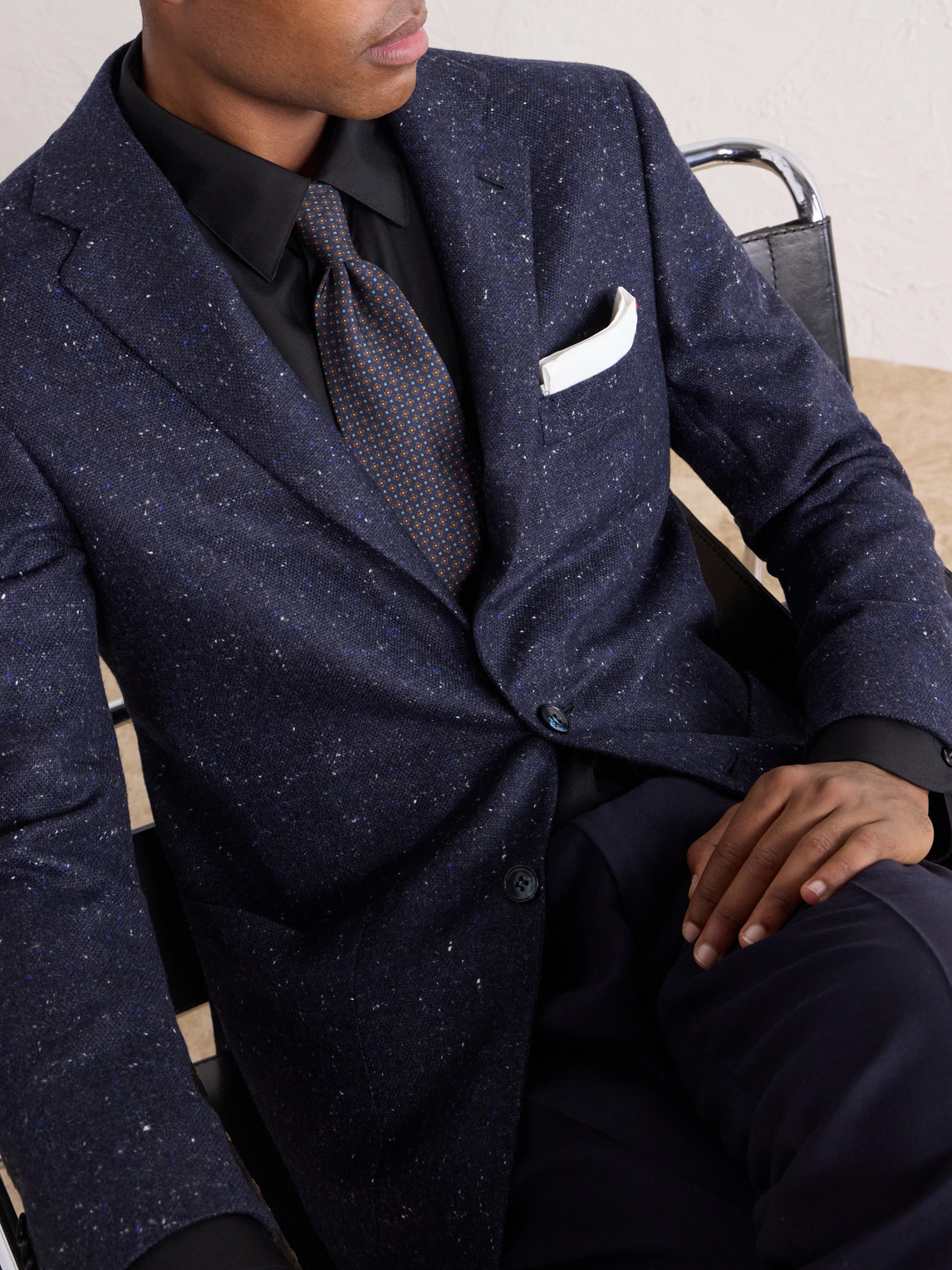 Donegal Cashmere-Grain De Poudre Blazer