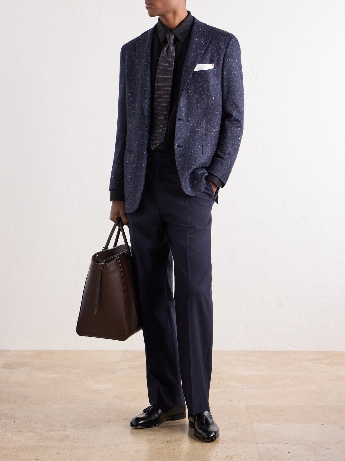 Donegal Cashmere-Grain De Poudre Blazer