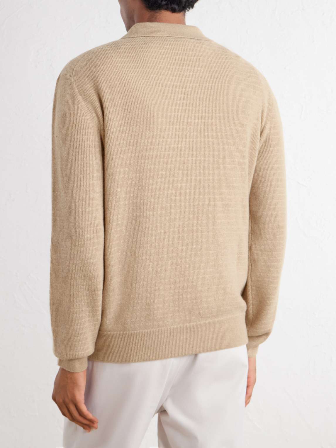 Mock-Rib Wool And Cashmere-Blend Half-Zip Polo Shirt