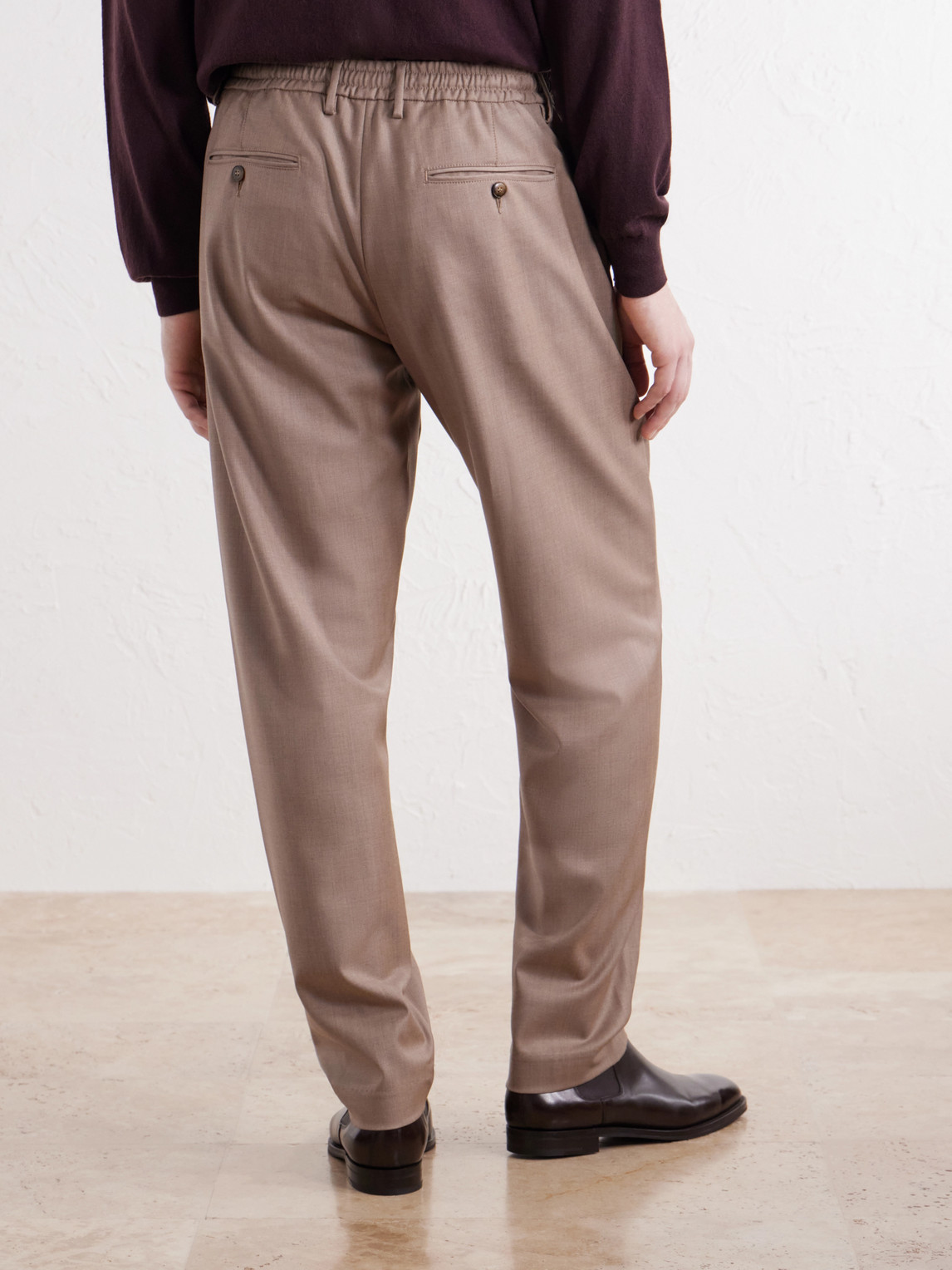 Tapered Wool-Blend Gabardine Trousers
