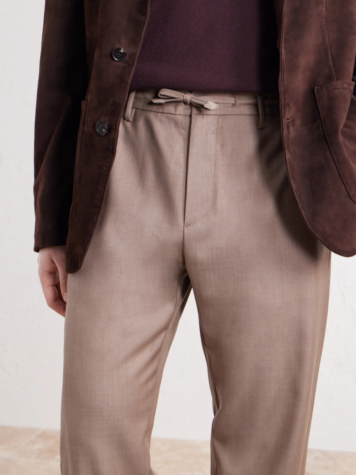 Tapered Wool-Blend Gabardine Trousers