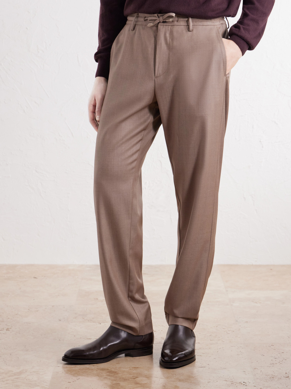 Tapered Wool-Blend Gabardine Trousers