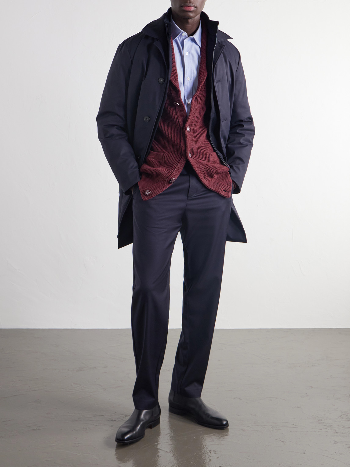 Tapered Stretch-Wool Gabardine Trousers