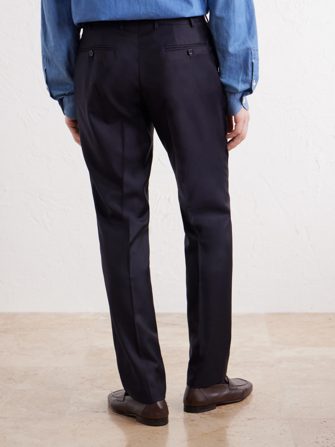 Tapered Pleated Wool-Twill Trousers
