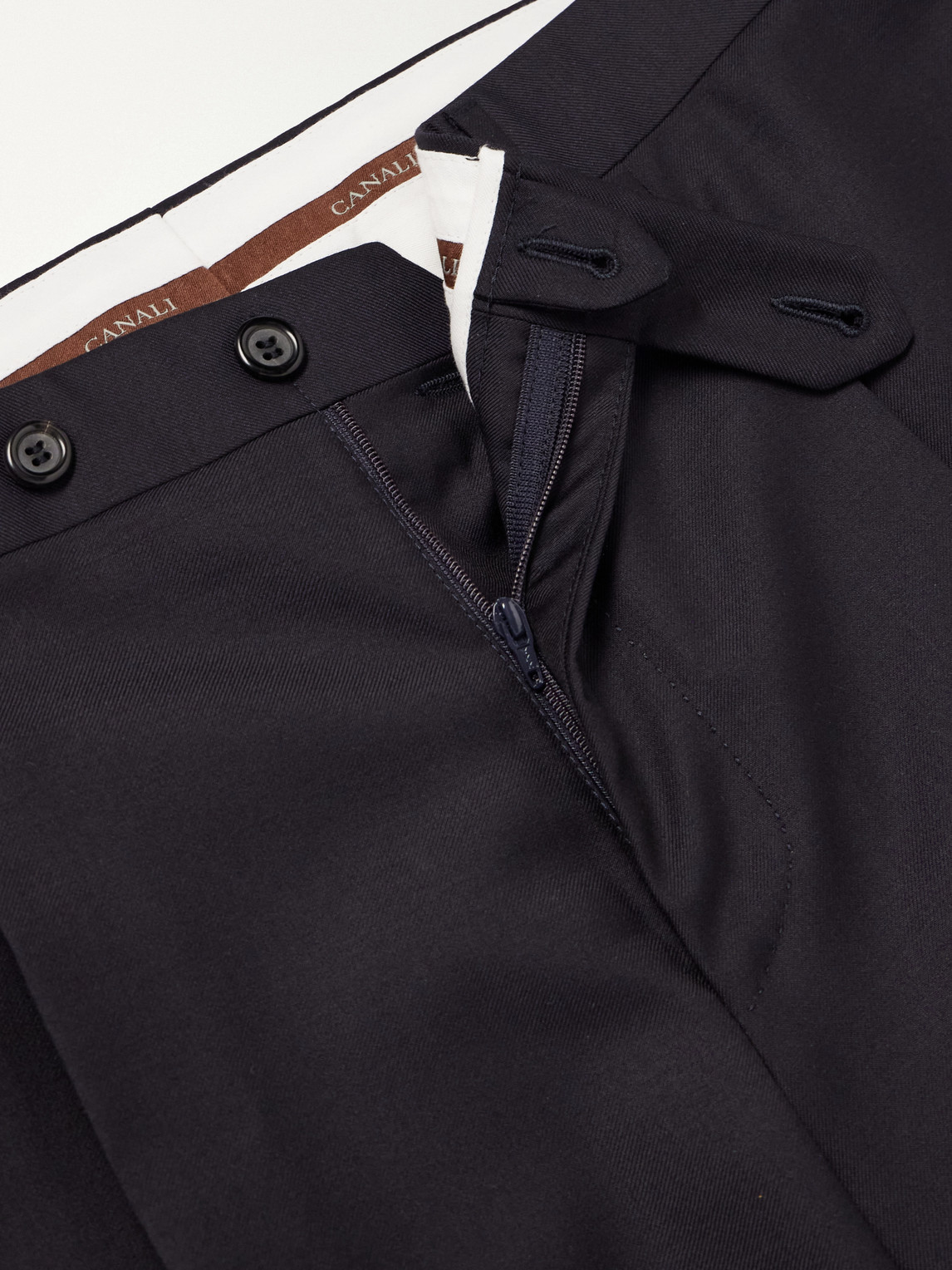 Tapered Pleated Wool-Twill Trousers