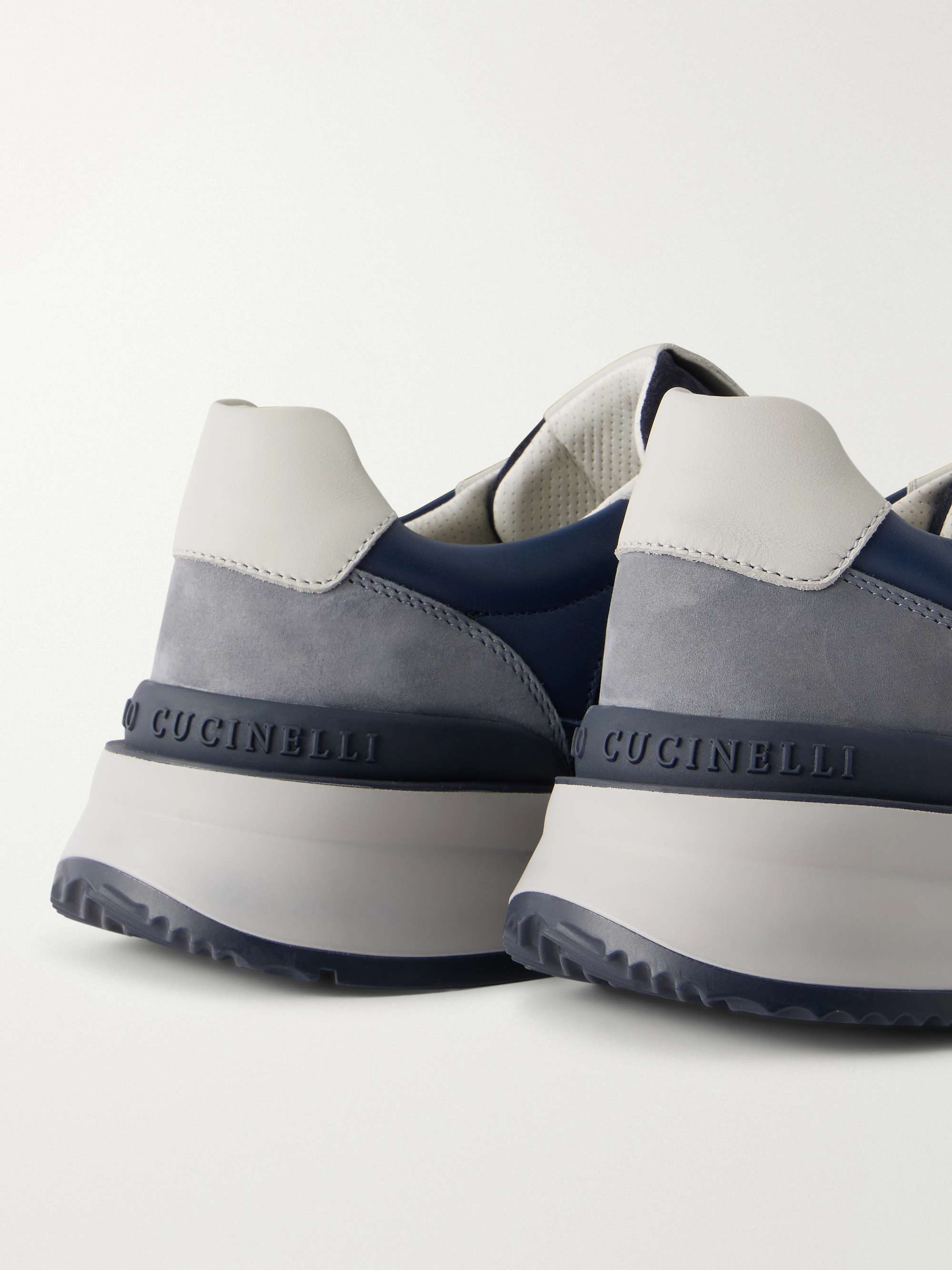 BRUNELLO CUCINELLI Leather and Suede Sneakers for Men | MR PORTER