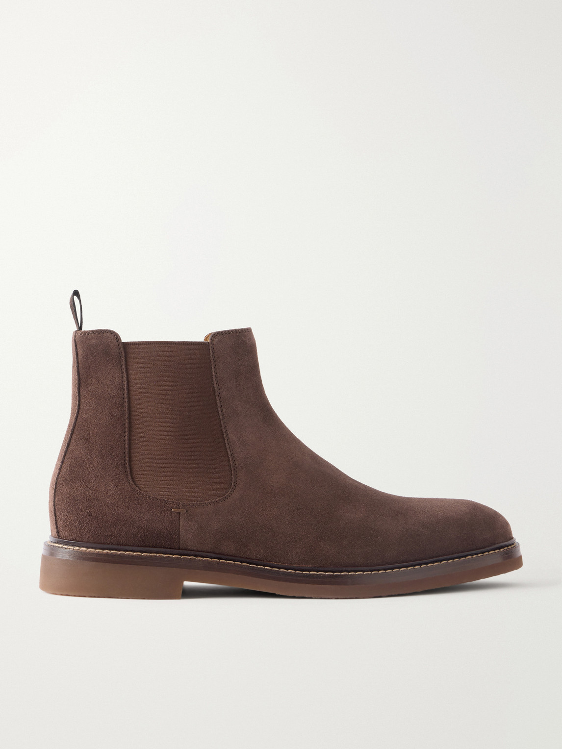 Brunello Cucinelli Suede Chelsea Boots In Brown
