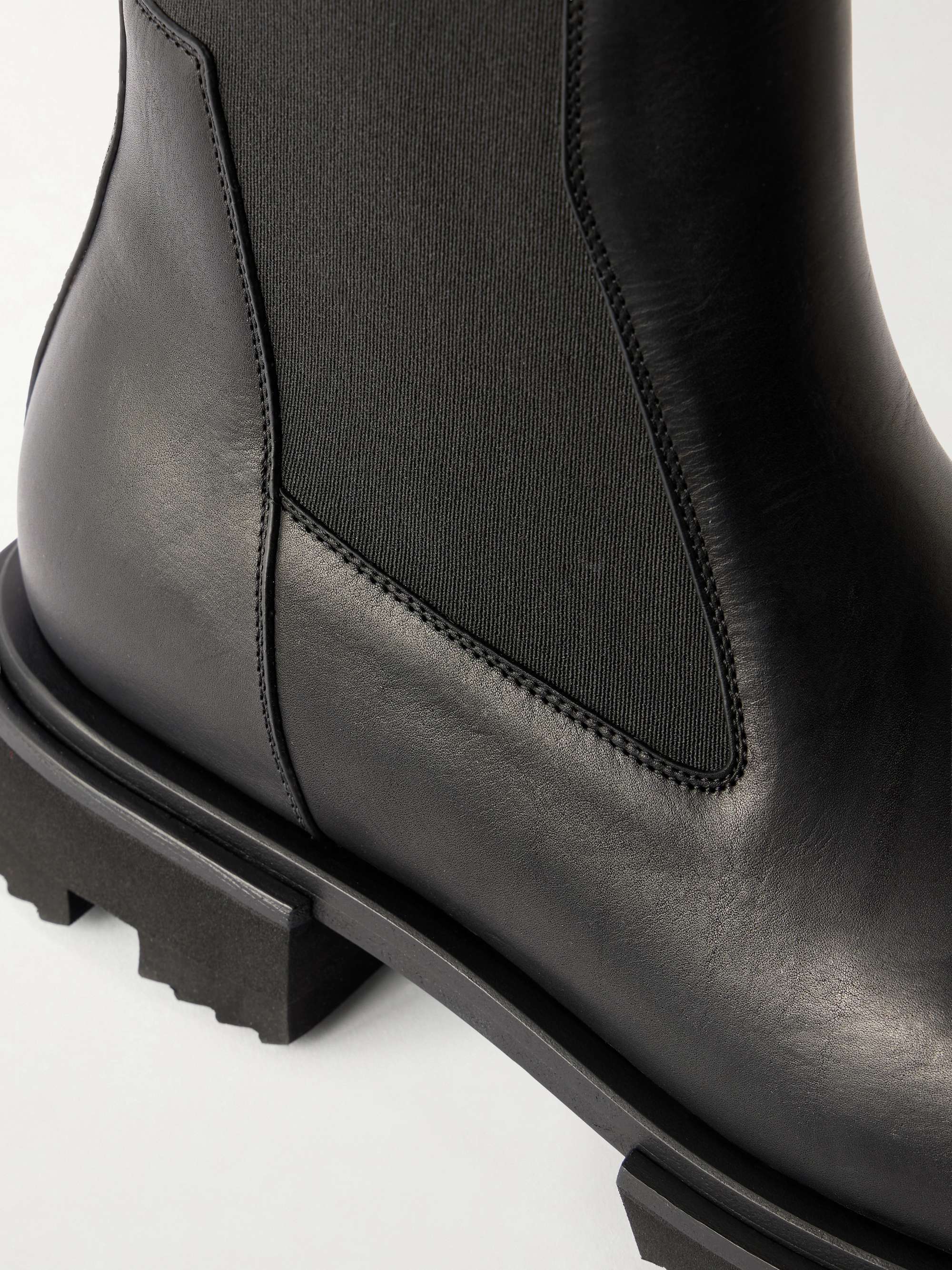 RICK OWENS Beatle Leather Chelsea Boots for Men | MR PORTER
