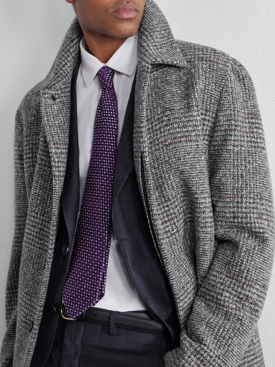 Mr P. - Prince Of Wales Checked Wool And Cashmere-Blend Twill Coat