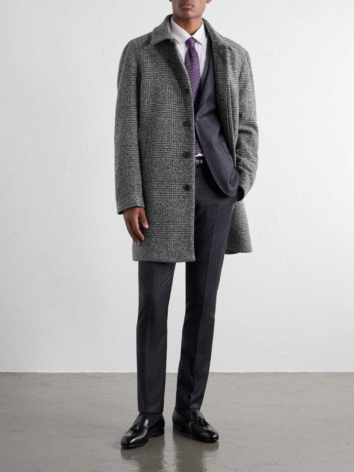 Mr P. - Prince Of Wales Checked Wool And Cashmere-Blend Twill Coat