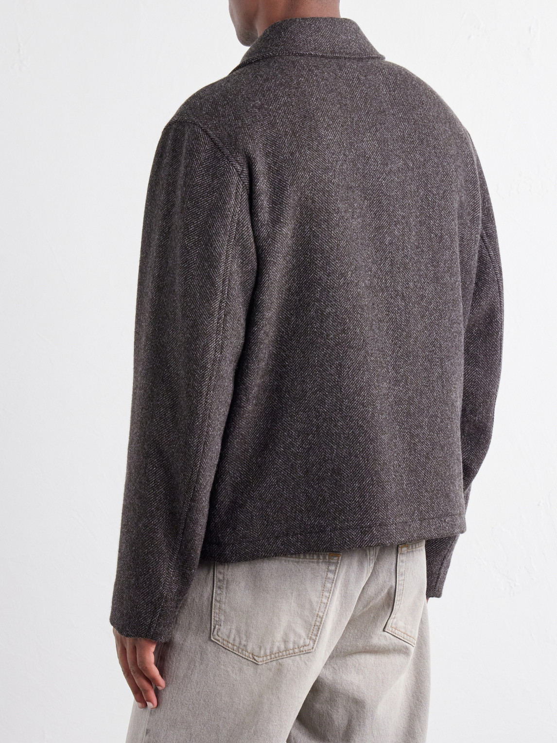 Mr P. - Herringbone Wool, Silk And Cashmere-Blend Blouson Jacket