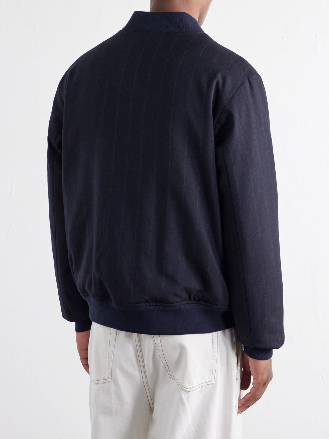 Mr P. - Striped Wool-Twill Bomber Jacket