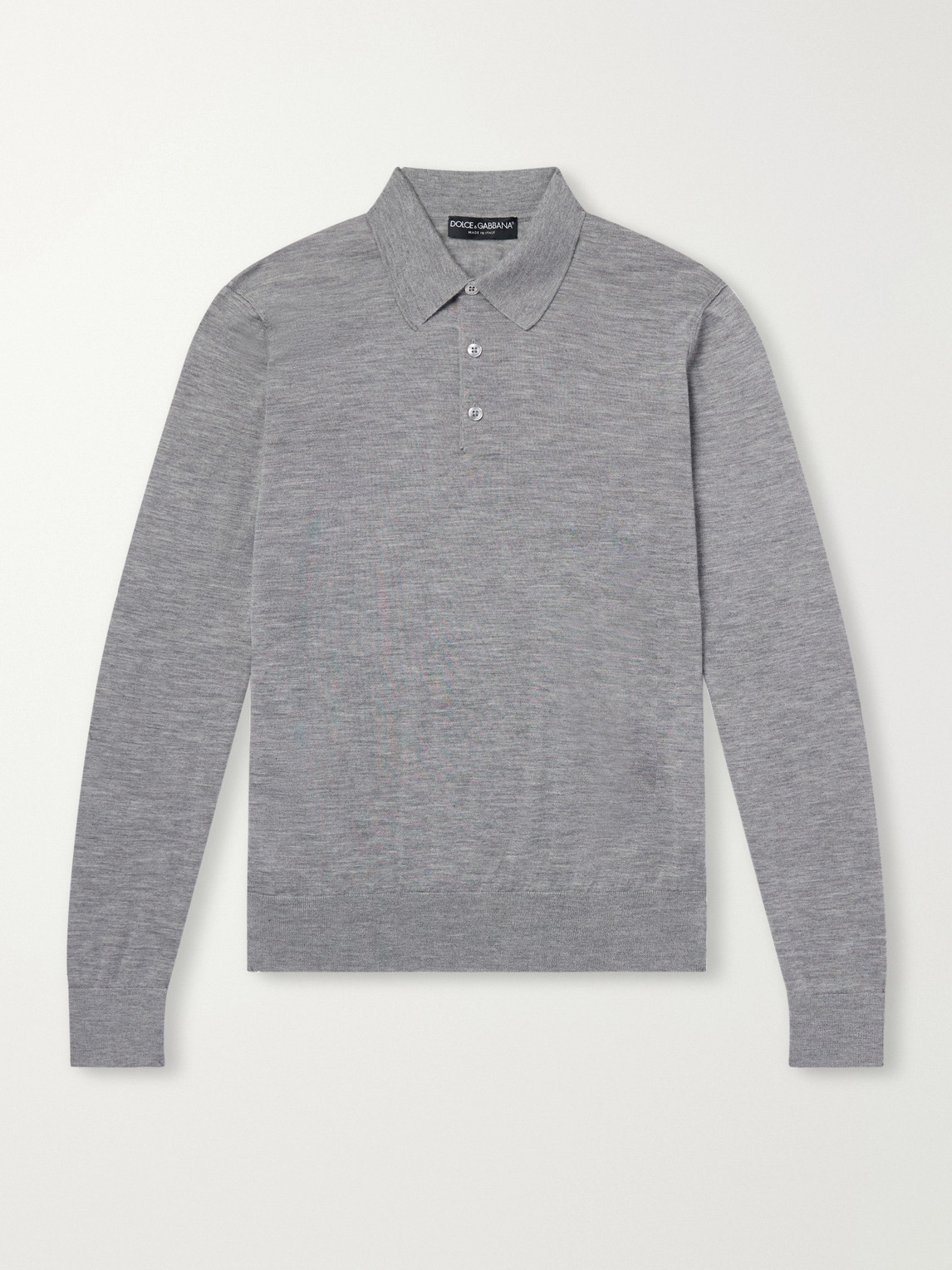 Dolce & Gabbana Cashmere Polo Sweater In Gray