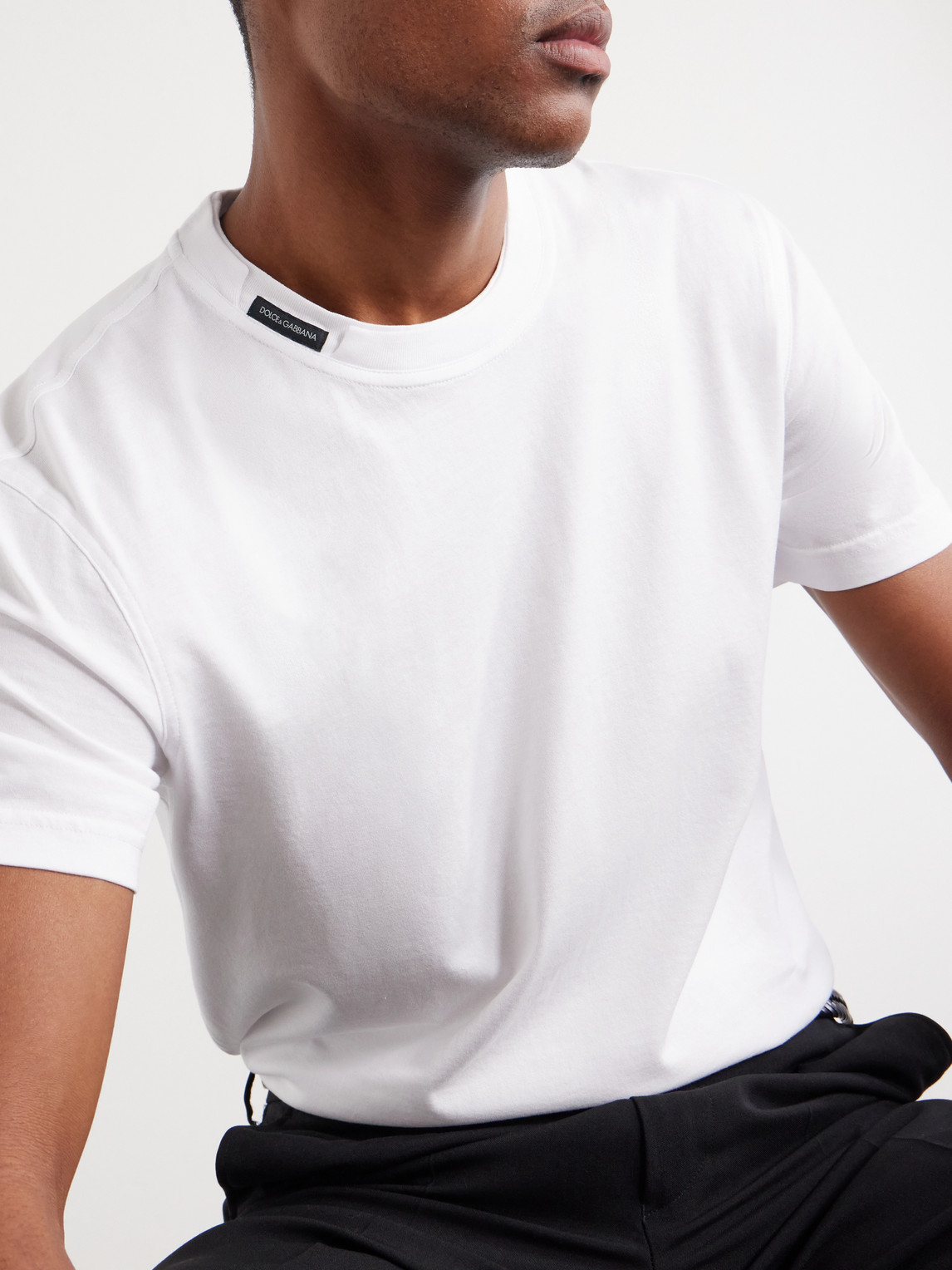 Dolce&Gabbana - Logo-Appliquéd Cotton-Jersey T-Shirt