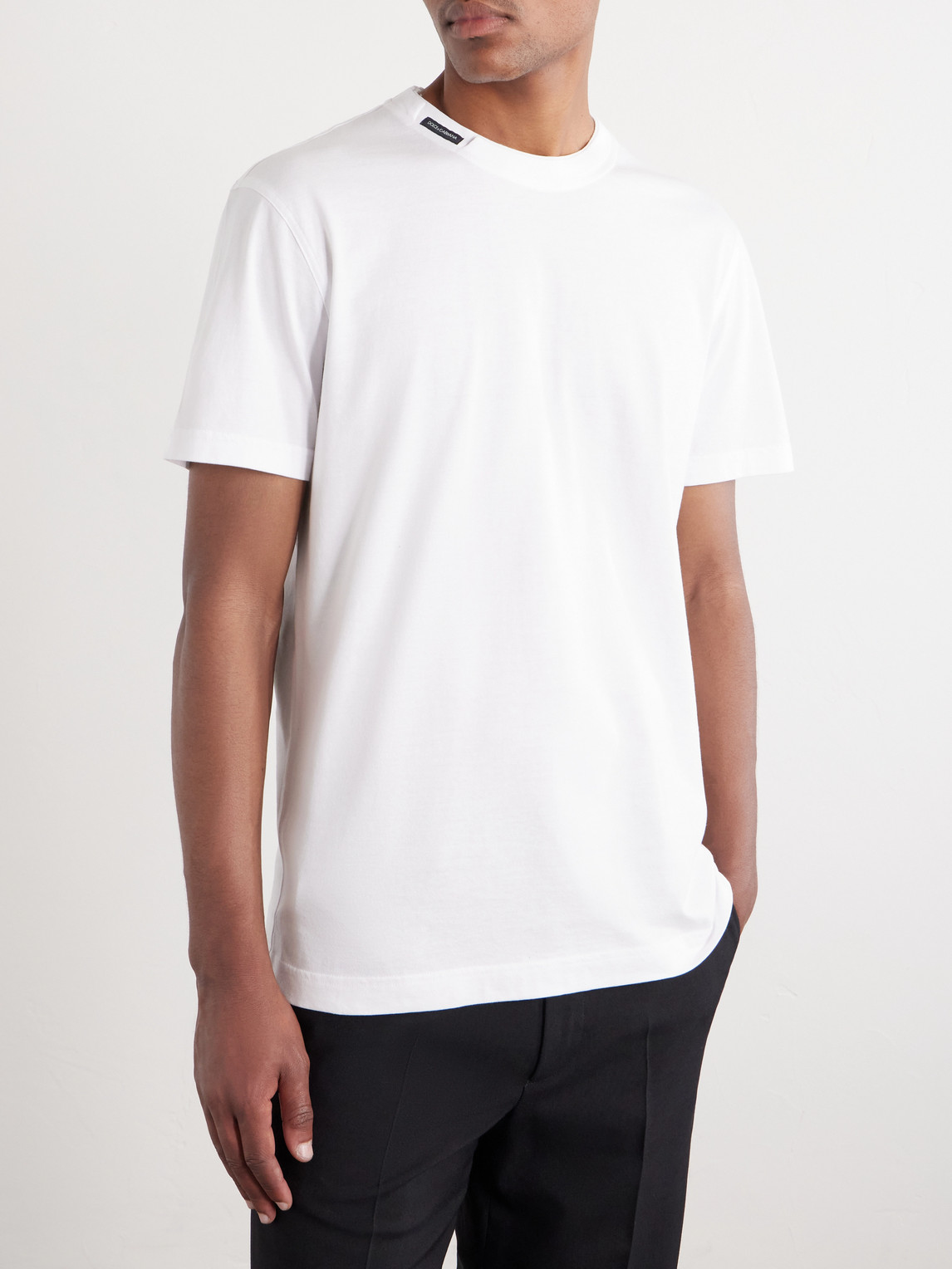 Dolce&Gabbana - Logo-Appliquéd Cotton-Jersey T-Shirt