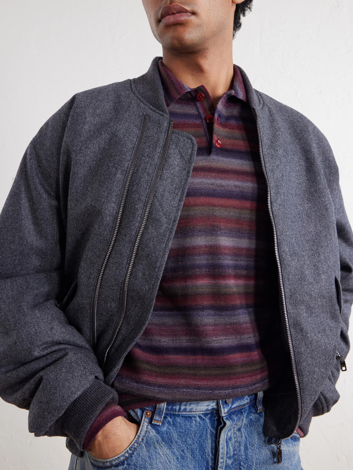 Dolce&Gabbana - Striped Wool Polo Shirt