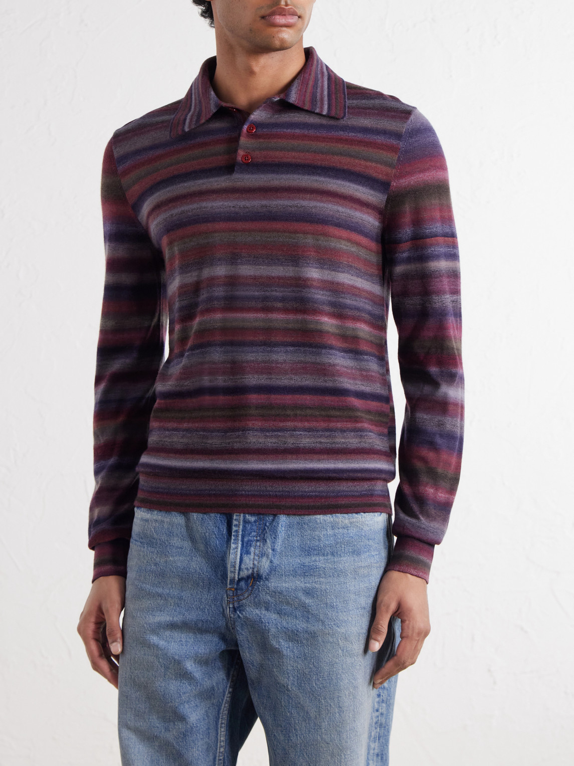 Dolce&Gabbana - Striped Wool Polo Shirt
