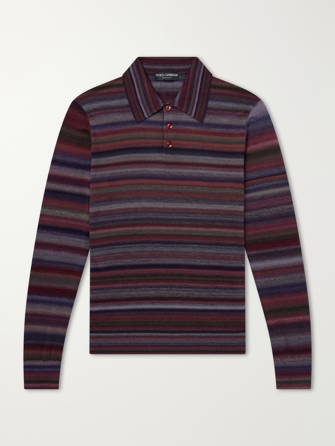 Dolce&Gabbana - Striped Wool Polo Shirt
