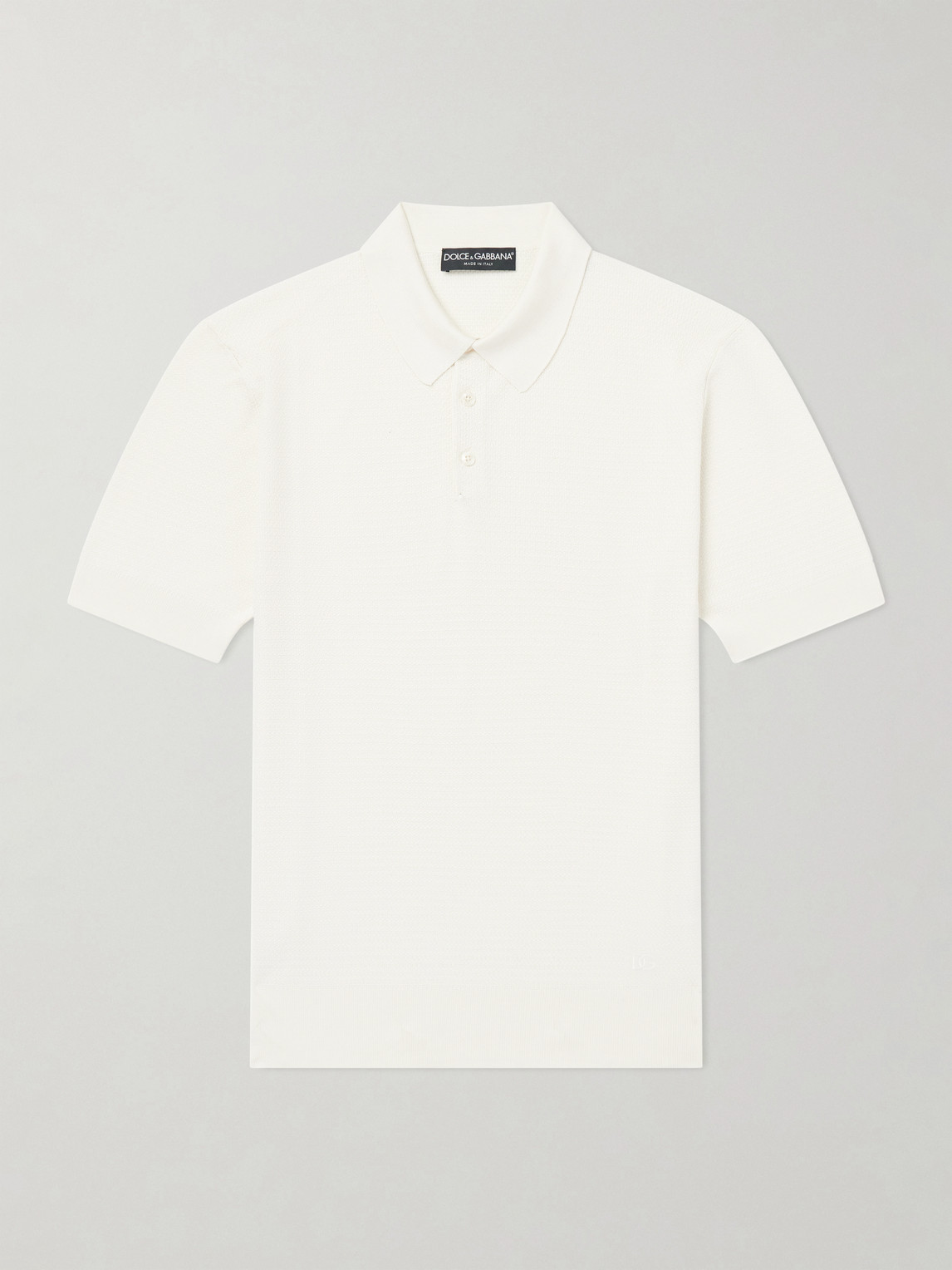 Dolce&Gabbana Logo-Embroidered Knitted Silk Polo Shirt - Men | Thumbnail 6 Dolce&Gabbana Logo-Embroidered Knitted Silk Polo Shirt - Men | Thumbnail 6