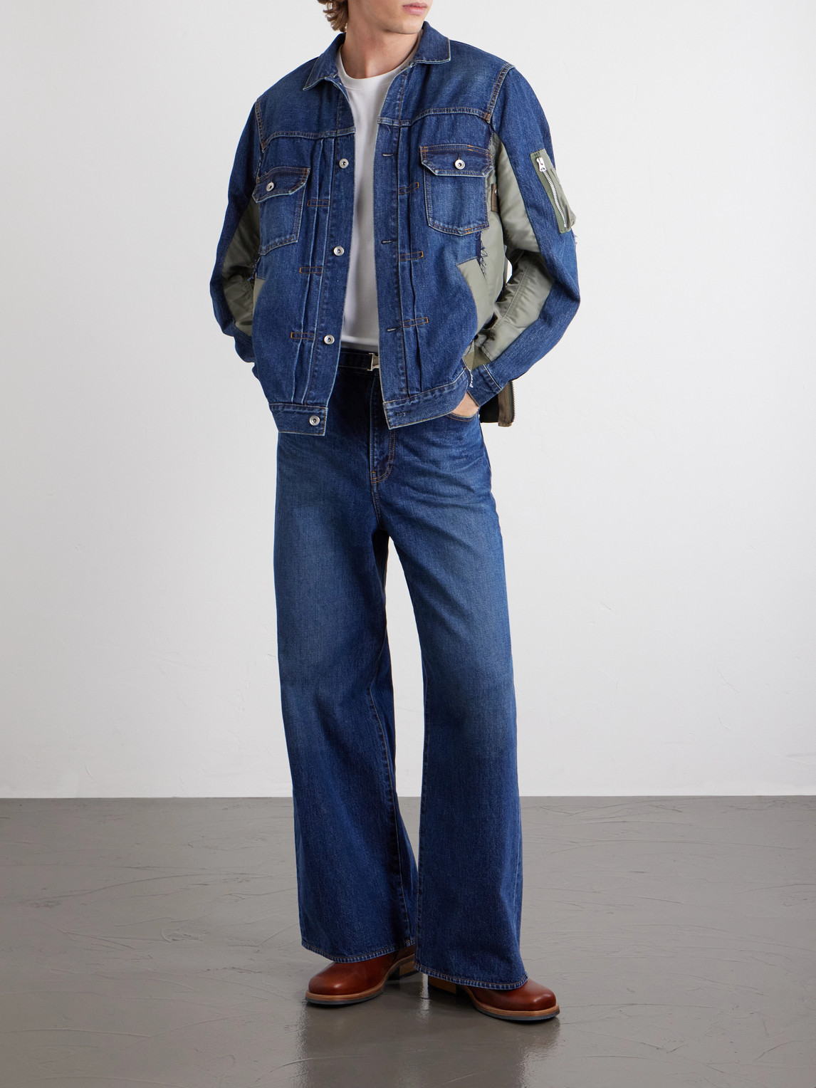 Belted Wide-Leg Jeans
