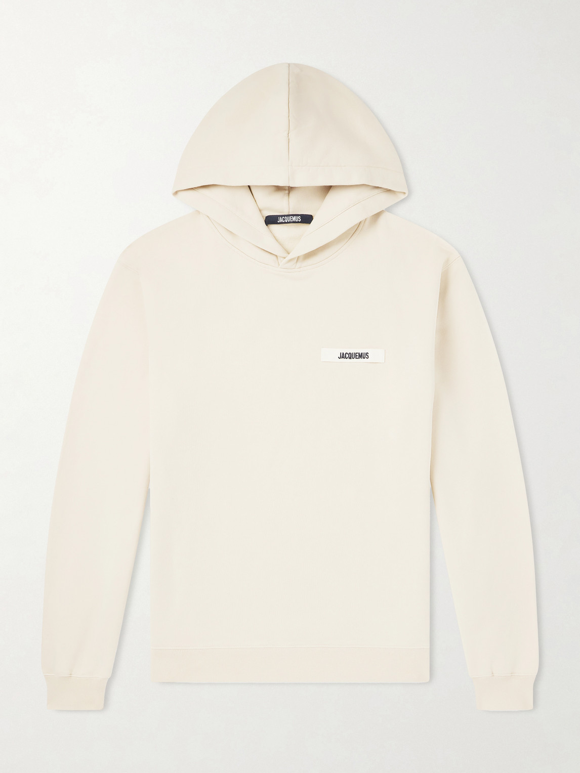 Jacquemus Logo-appliquéd Cotton-jersey Hoodie In Neutral