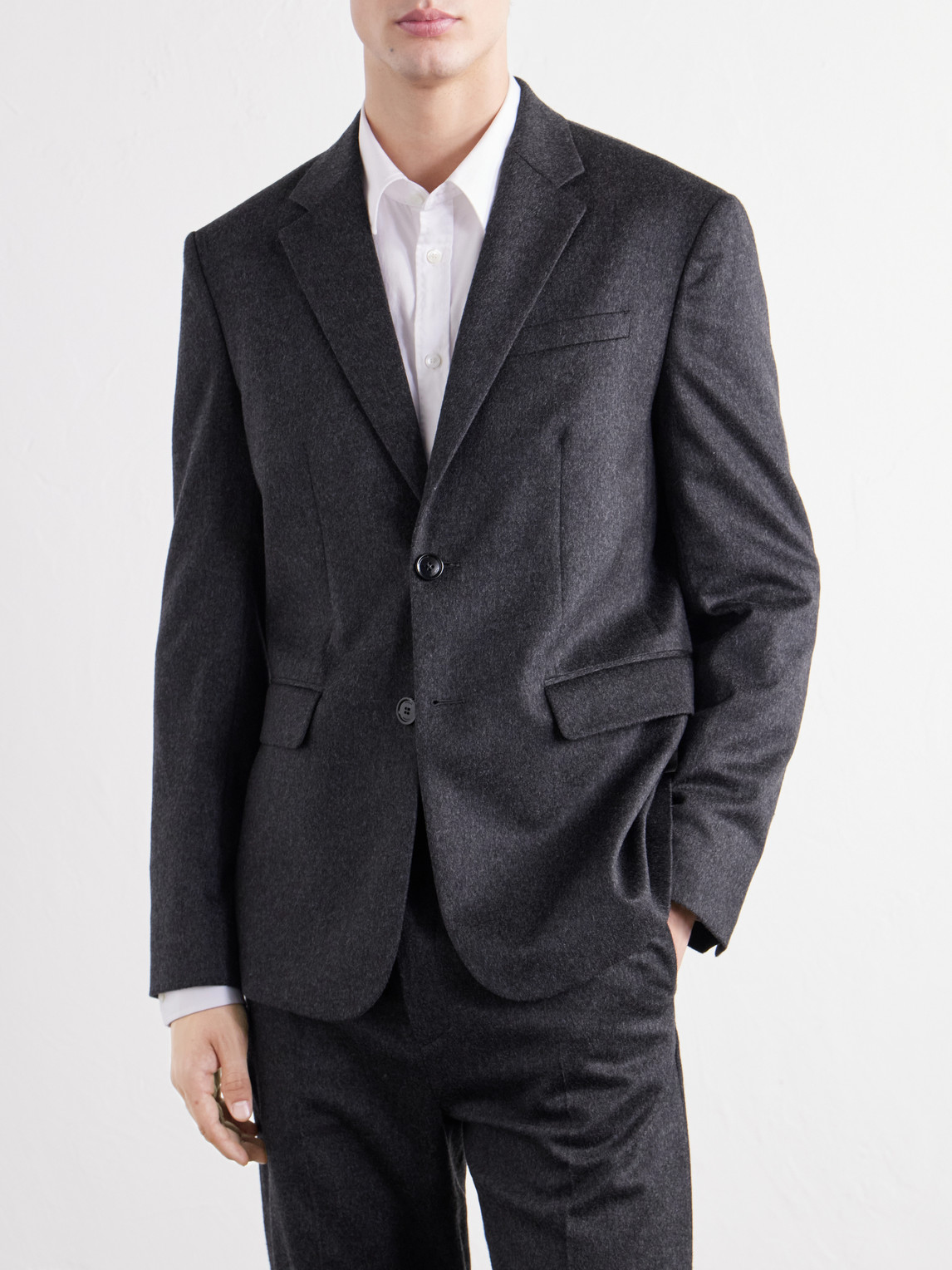 Wool And Cashmere-Blend Flannel Suit Jacket