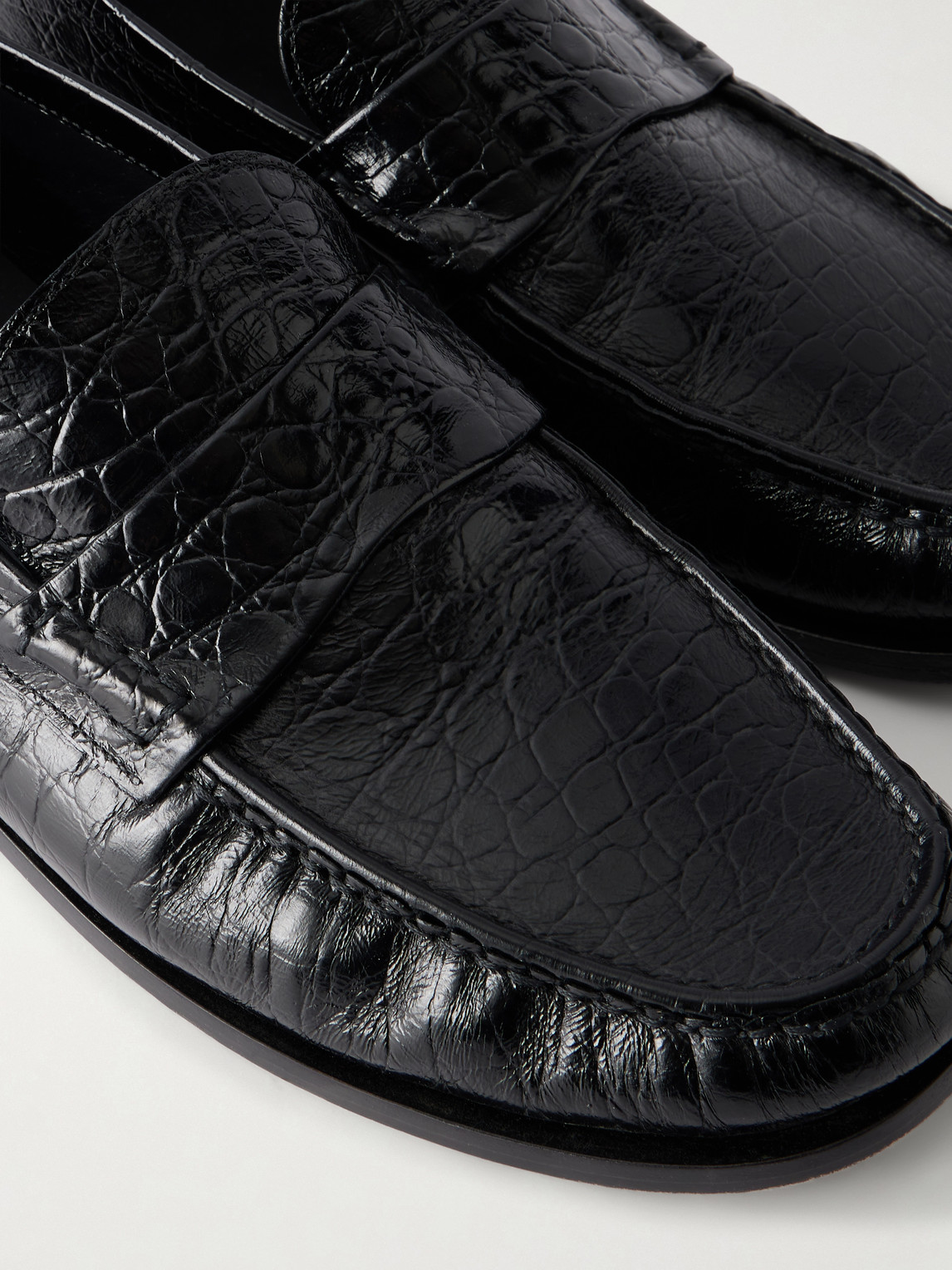 Croc-Effect Loafers