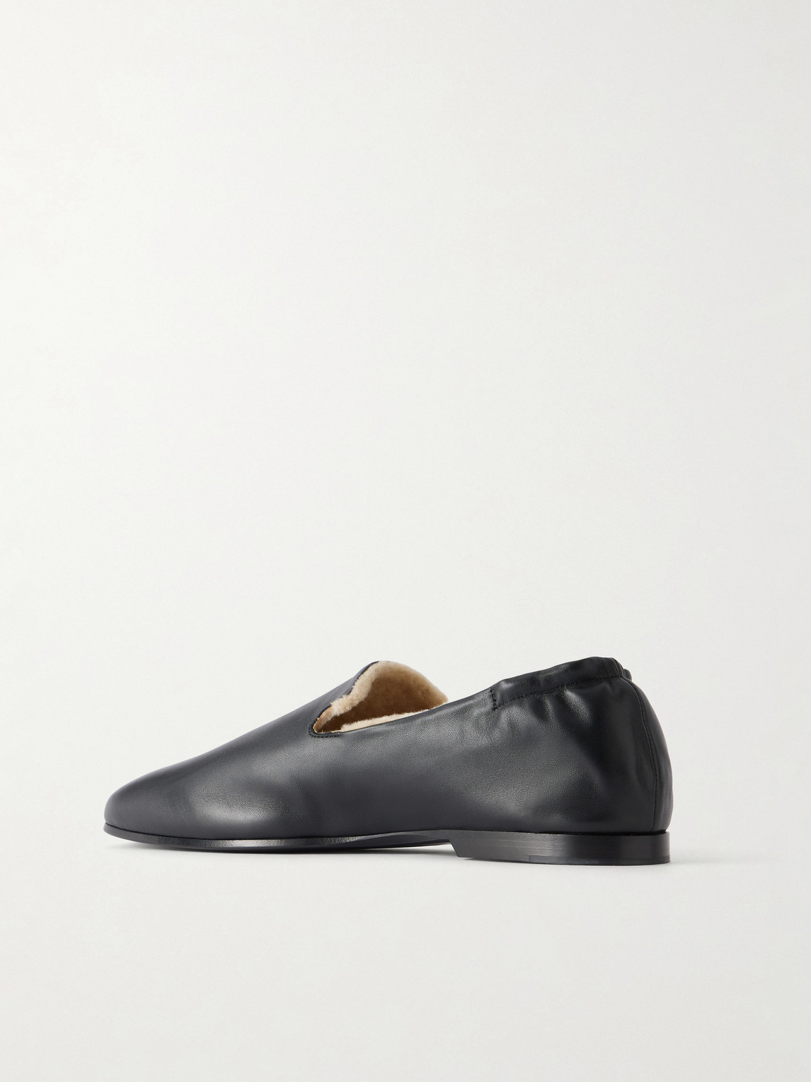 Shearling-Lined Nappa Loafers