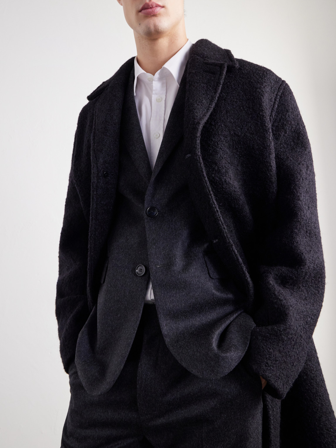 Brushed Wool-Blend Coat