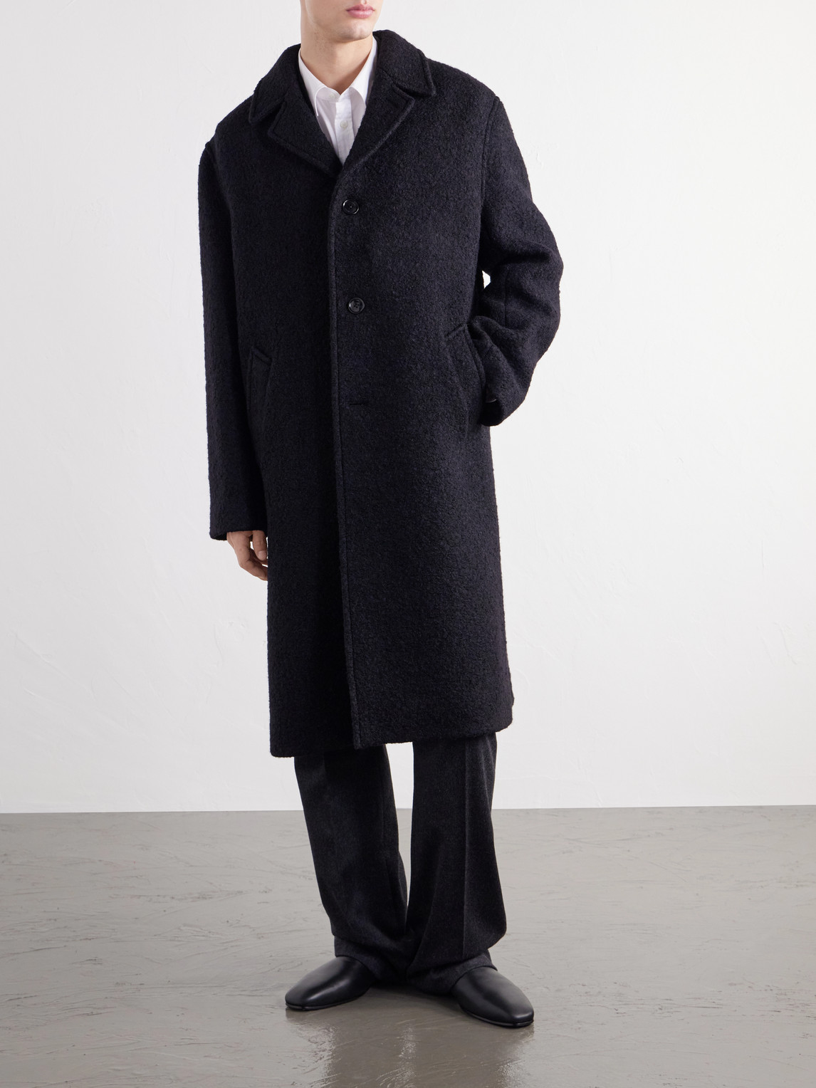 Brushed Wool-Blend Coat