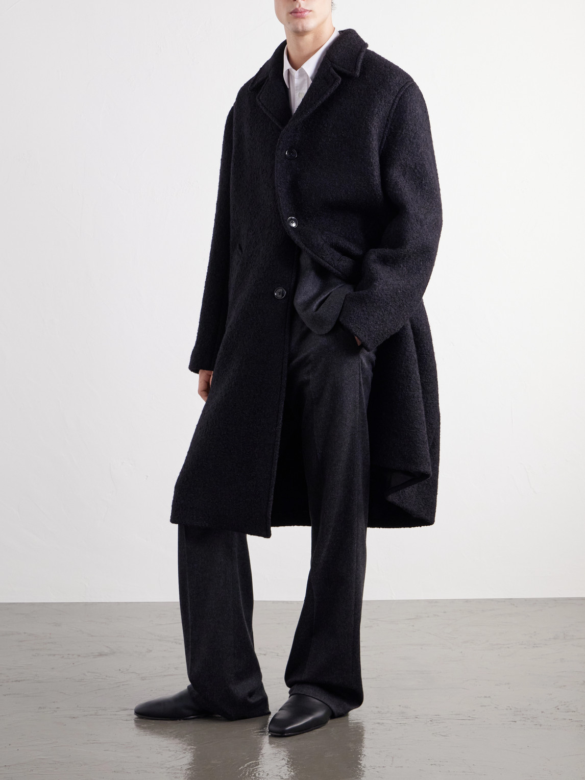 Brushed Wool-Blend Coat