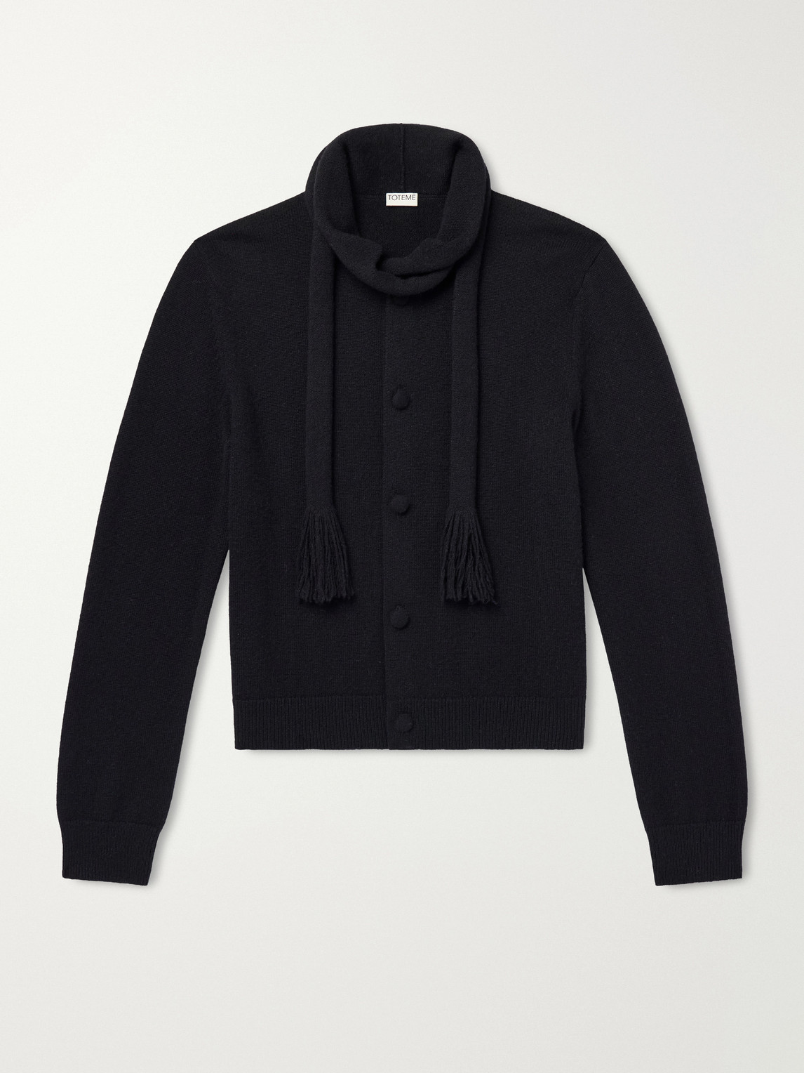 Totême Scarf-detailed Cashmere Cardigan In Black