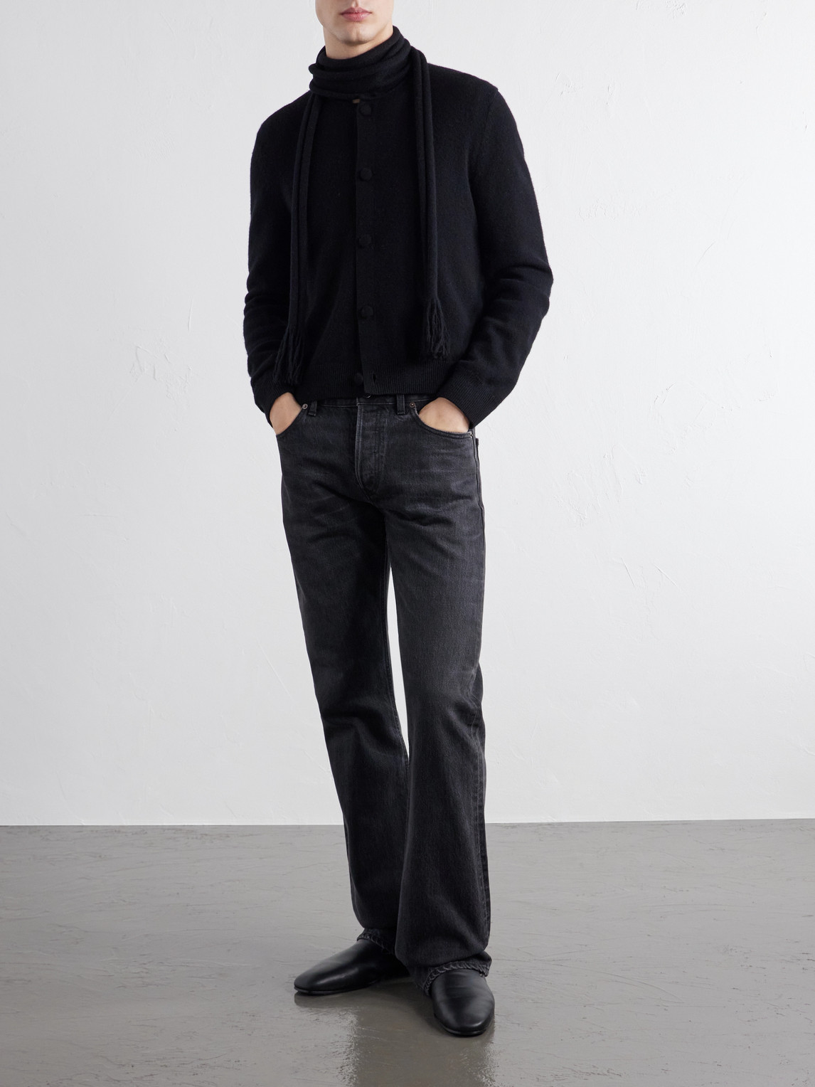 Scarf-Detailed Cashmere Cardigan