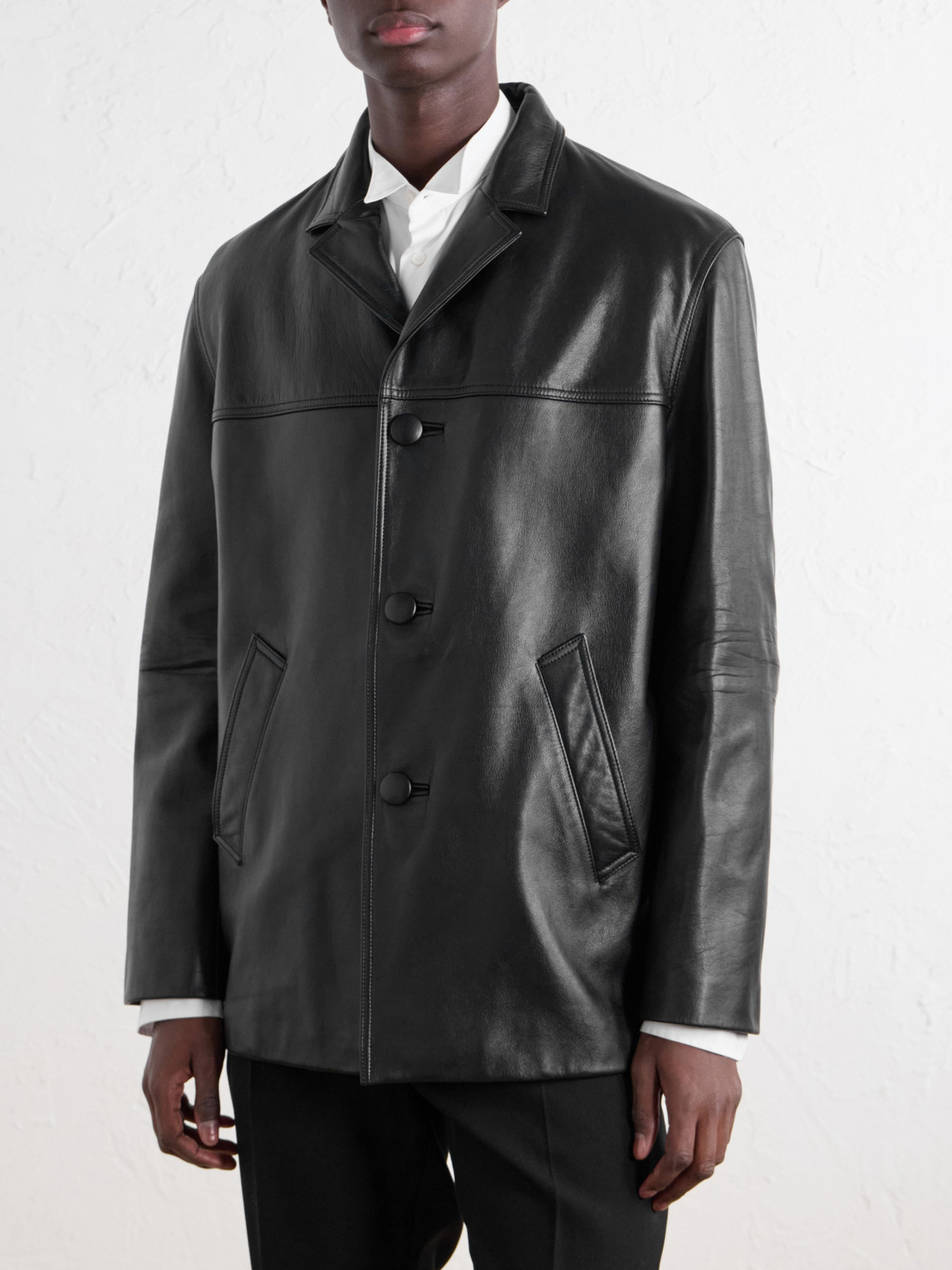 Panelled Full-Grain Leather