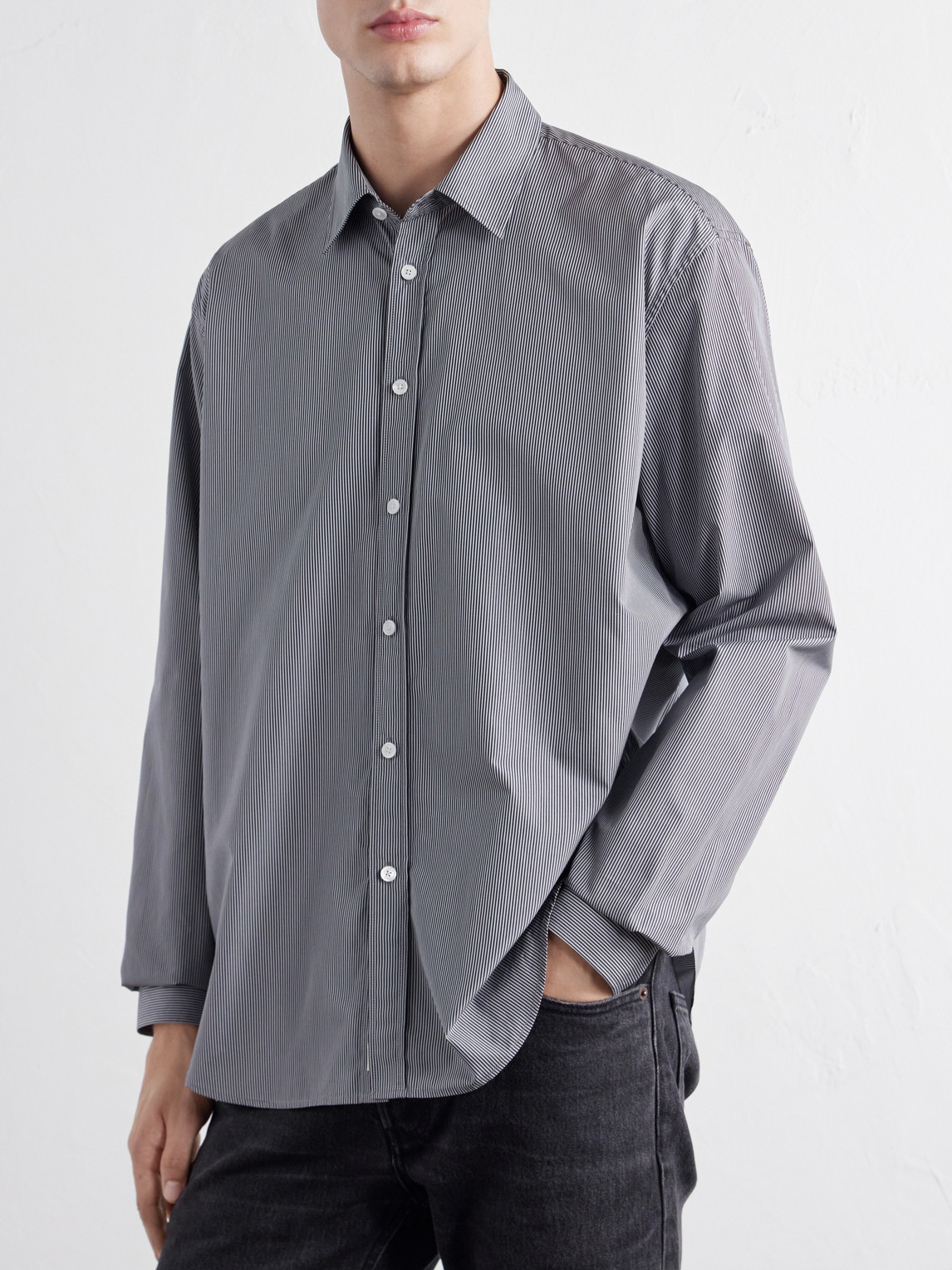 Striped Cotton-Poplin Shirt