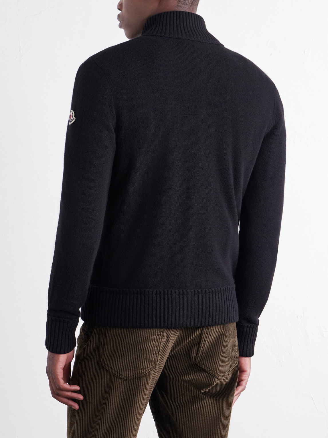 Logo-Appliquéd Wool And Cashmere-Blend Zip-Up Cardigan